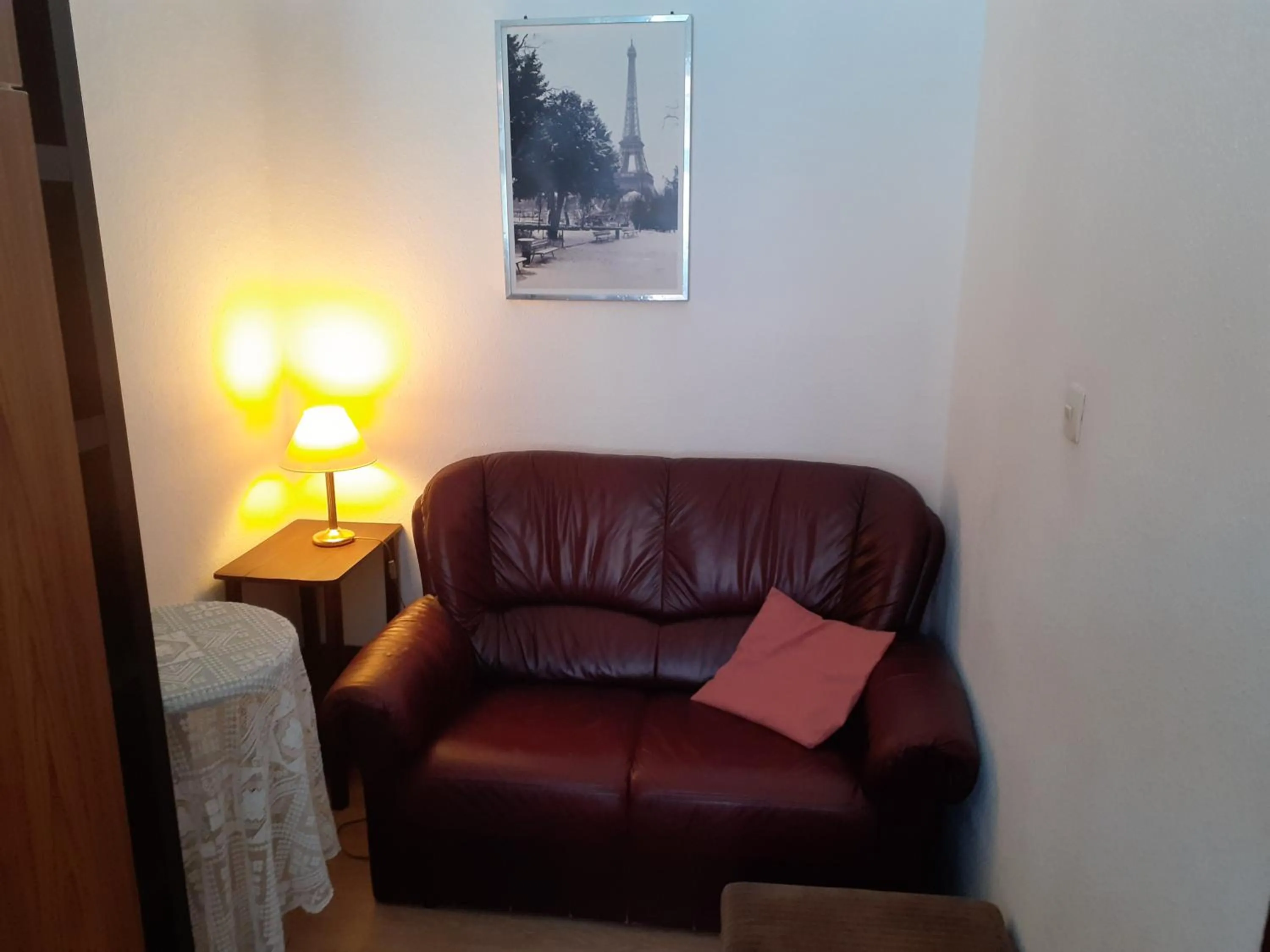 Seating area in HappyHostel