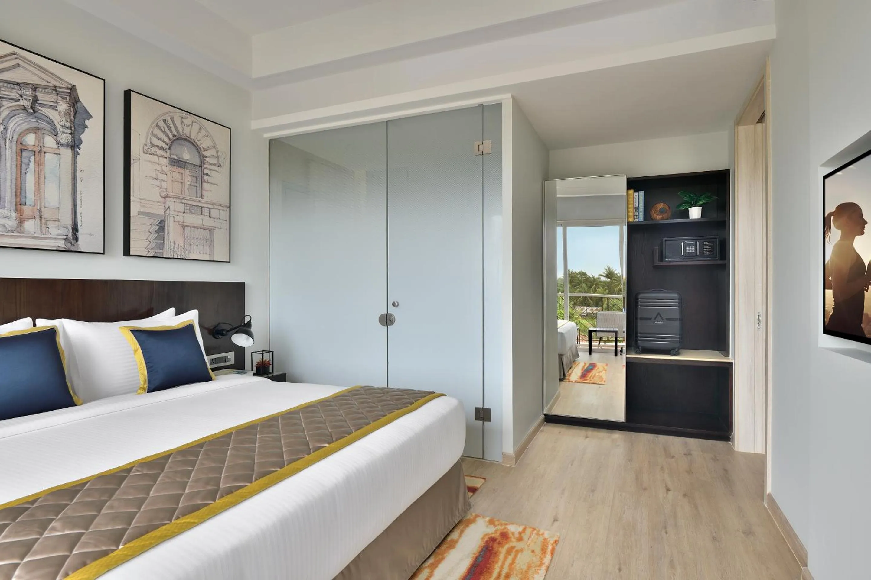 Bedroom, Bed in Citadines Arpora Nagoa Goa
