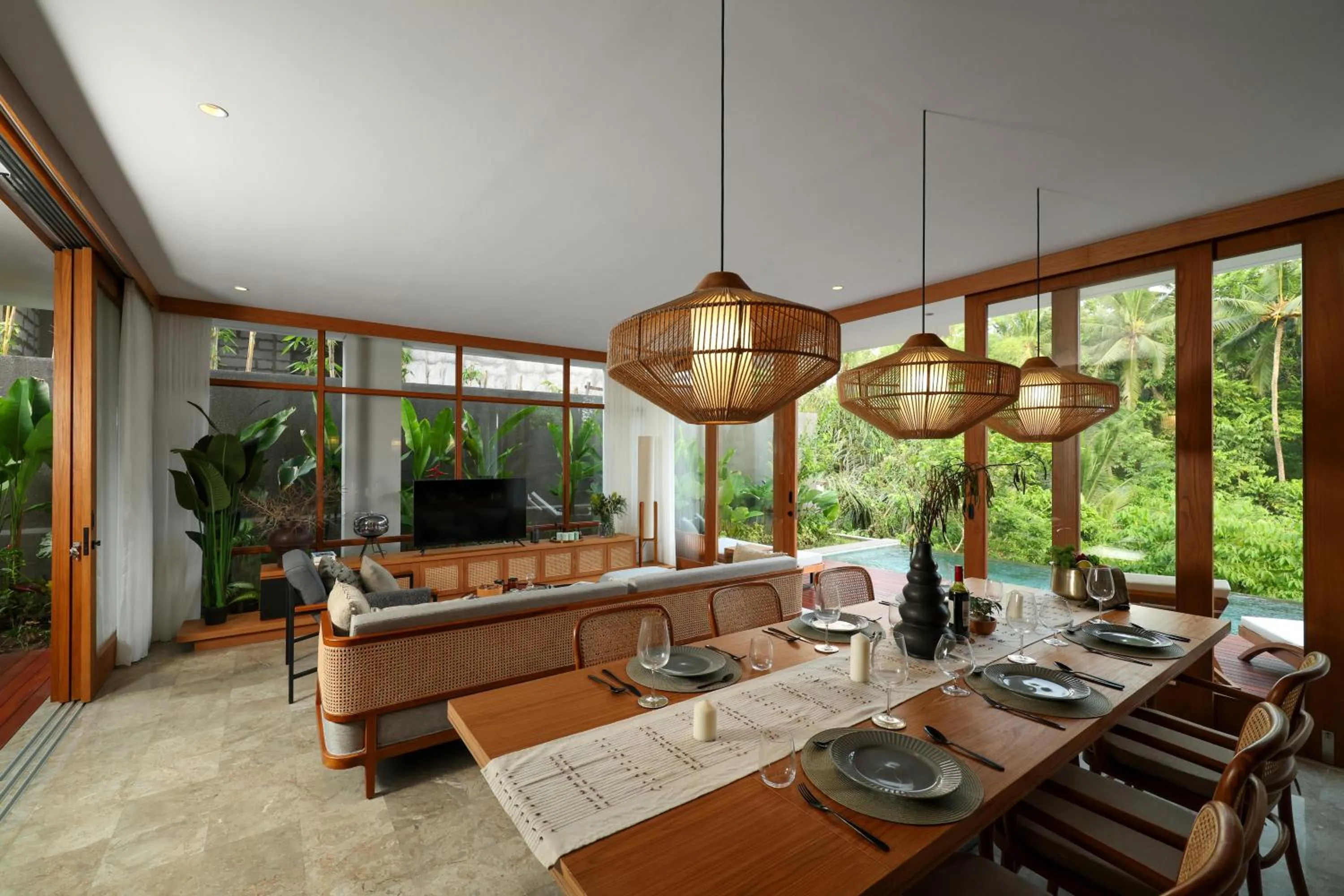 Living room in Damara Village Ubud by Alaya Private Estate