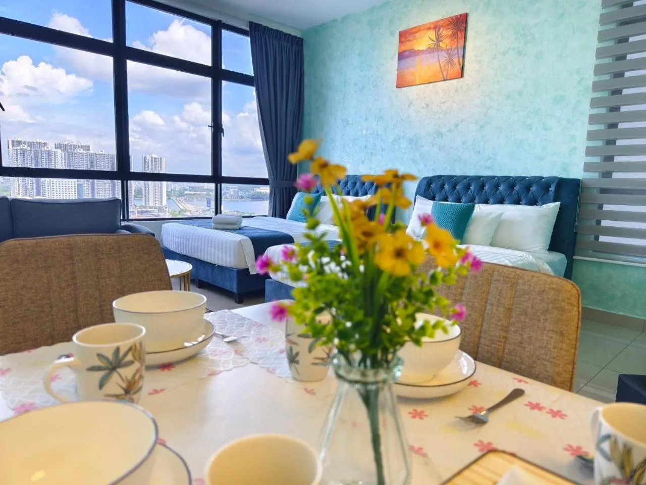 Living room, Bed in Twin Tower Johor Bahru by Glex