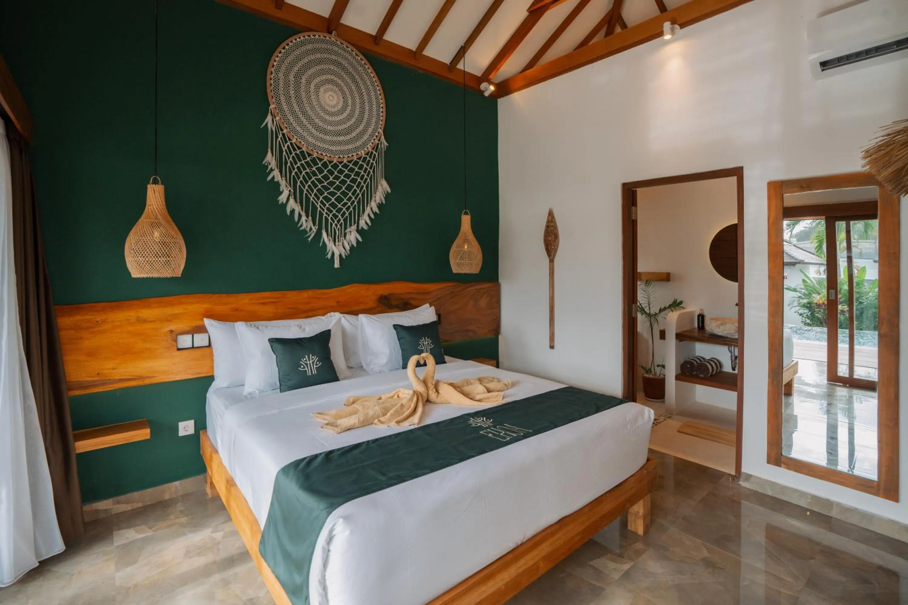 Bedroom, Bed in EHOA NYANYI BEACH Boutique Hotel - In front of entrance to NUANU