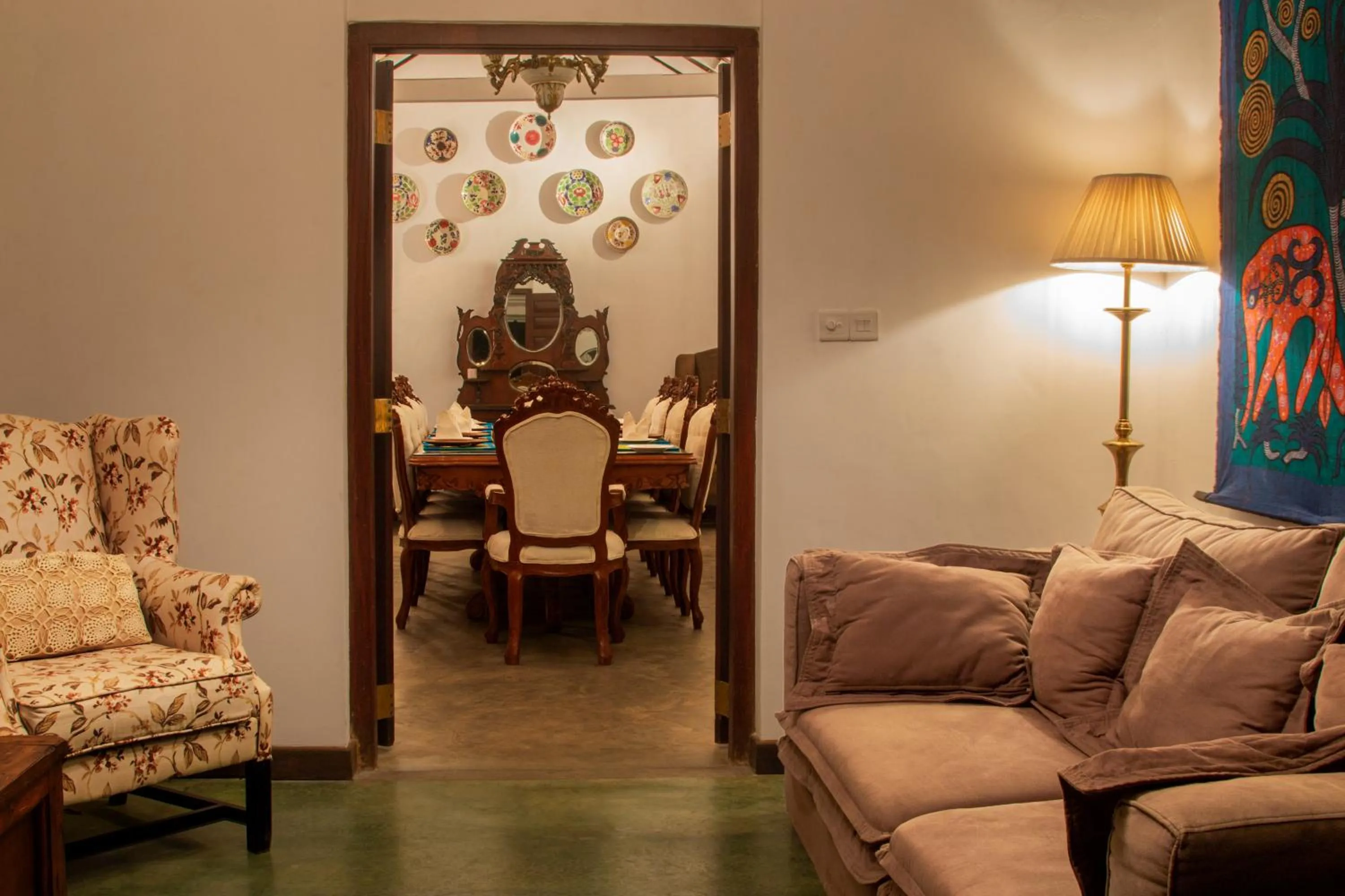 Seating area in Andiramada Walawwa