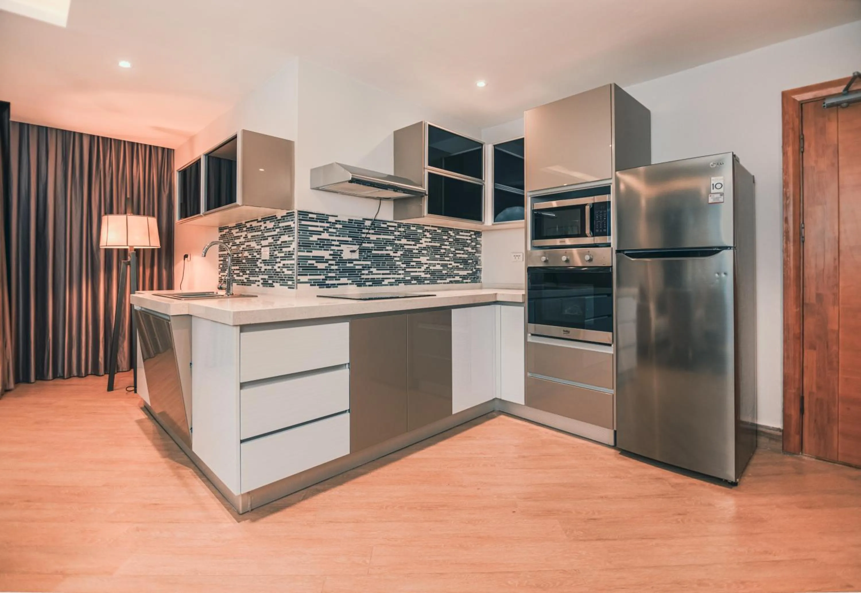 Kitchen or kitchenette in The Row Residential Hotel