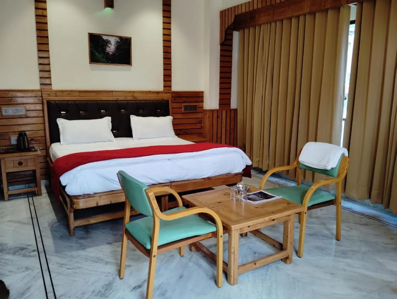 Bedroom, Bed in Hotel CM Palace - Pure Vegetarian