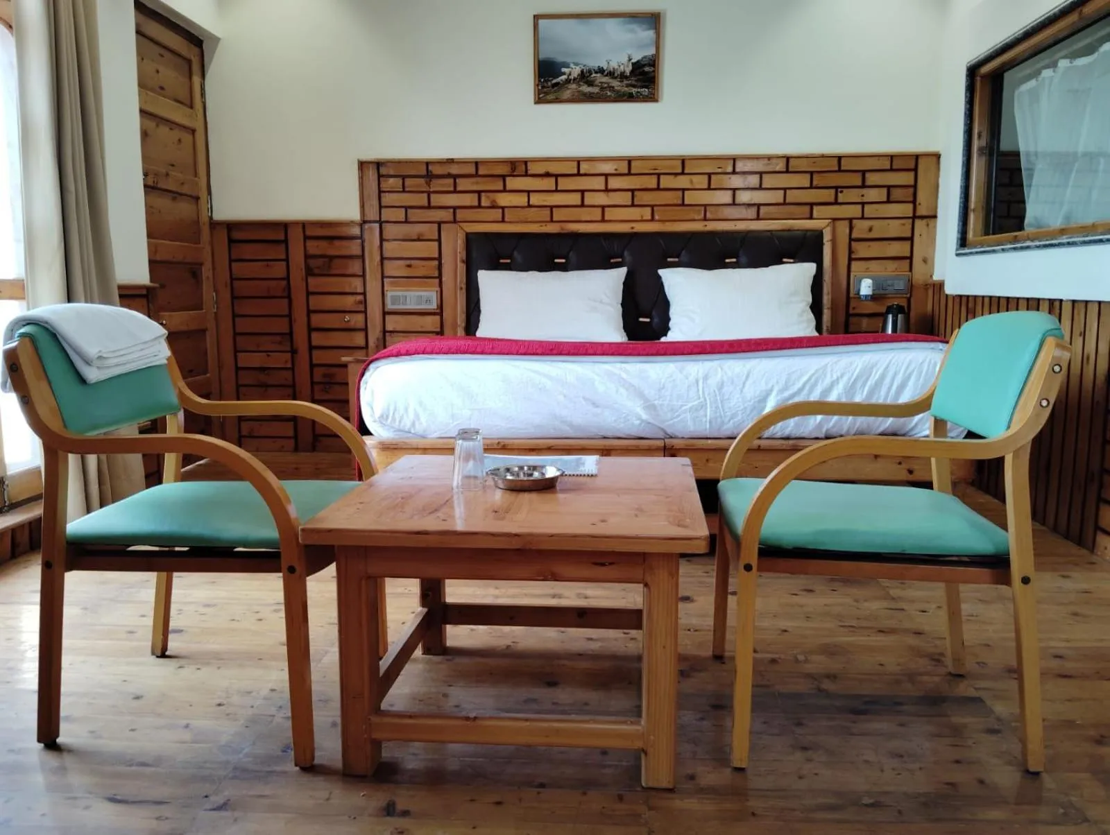 Bedroom, Bed in Hotel CM Palace - Pure Vegetarian