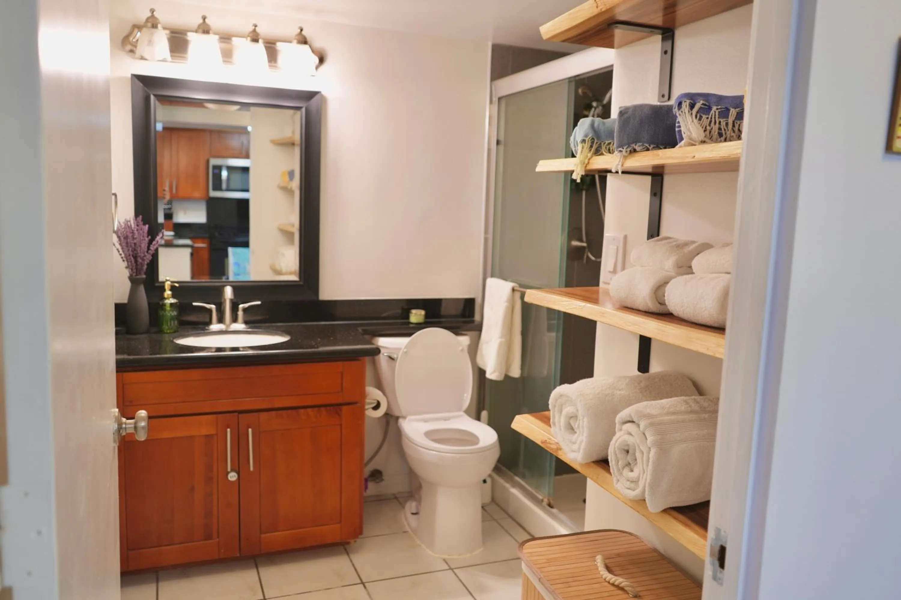 Shower in Ilikai Hotel Condo with Kitchen and Ocean View