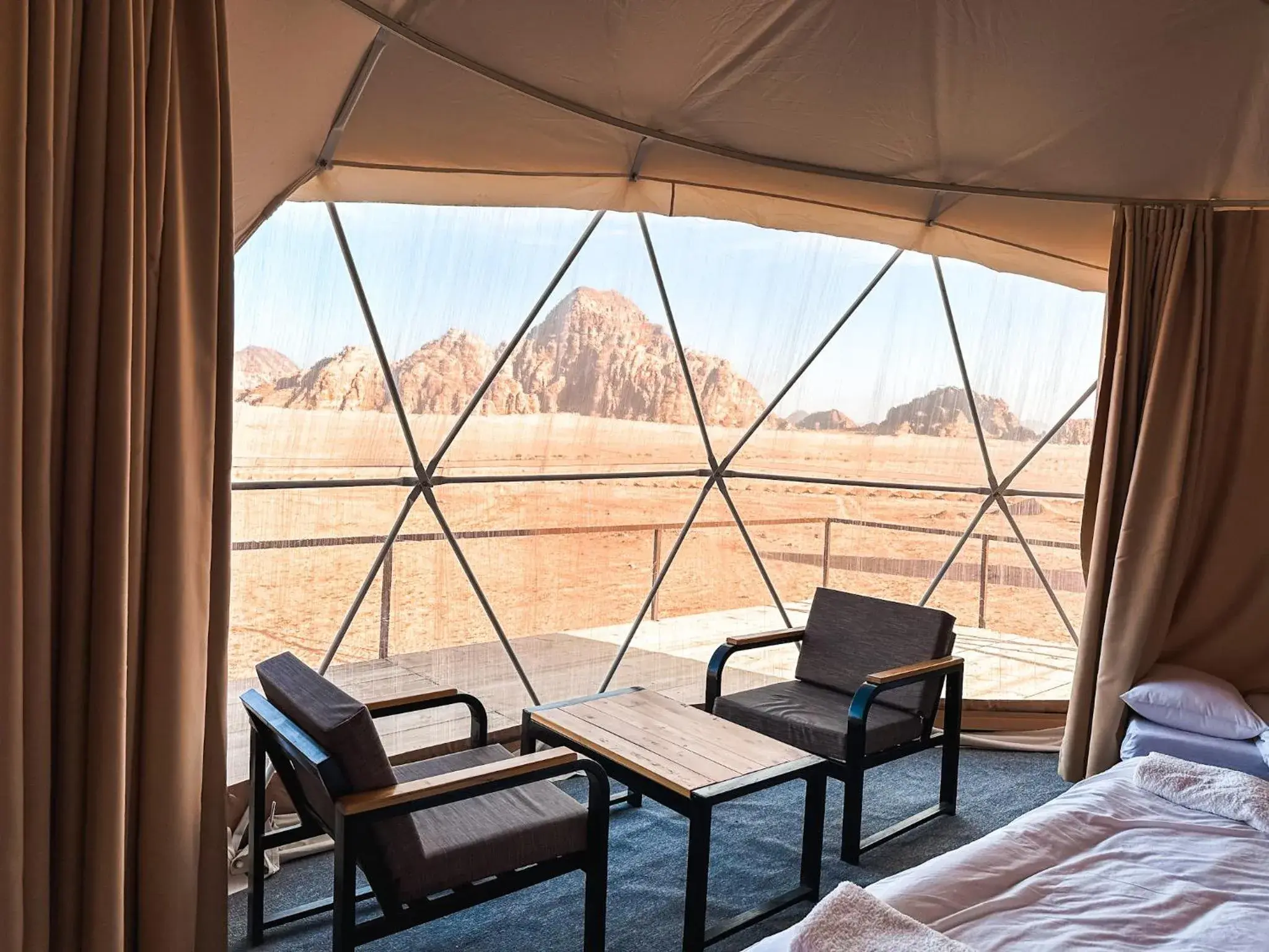View (from property/room), Bed in Mirage Camp Wadi Rum View (from property/room), Bed in Mirage Camp Wadi Rum