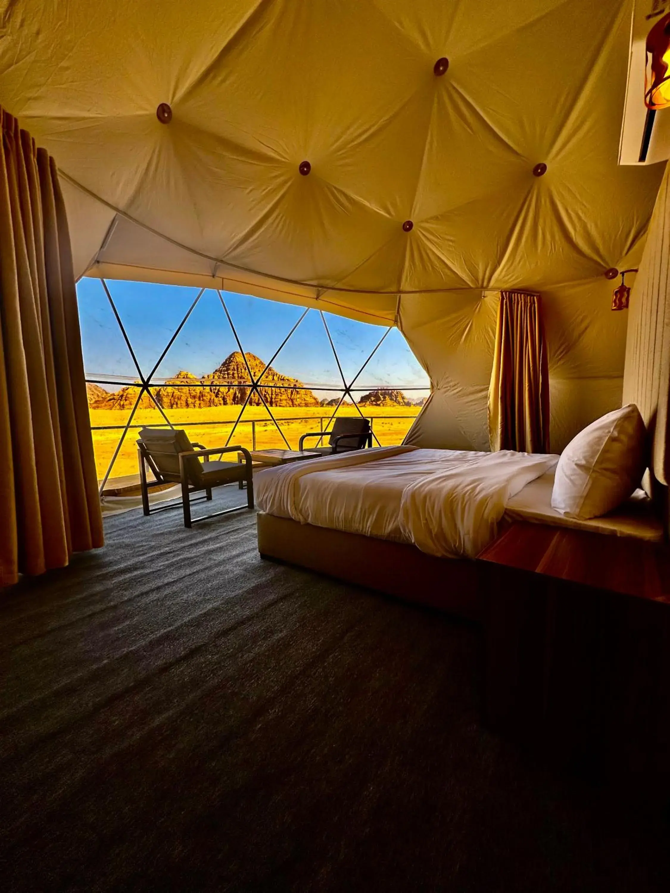 View (from property/room), Bed in Mirage Camp Wadi Rum View (from property/room), Bed in Mirage Camp Wadi Rum