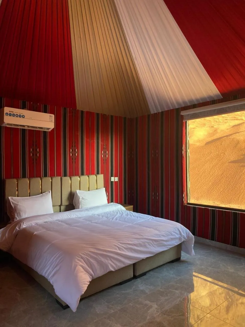 Bed in Mirage Camp Wadi Rum