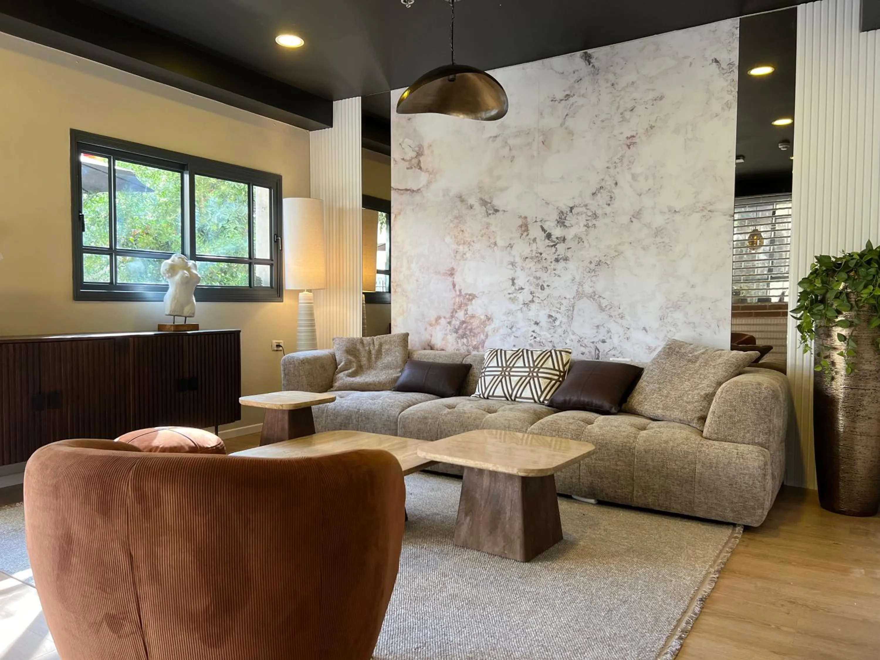 Seating area in Beer Garden Hotel