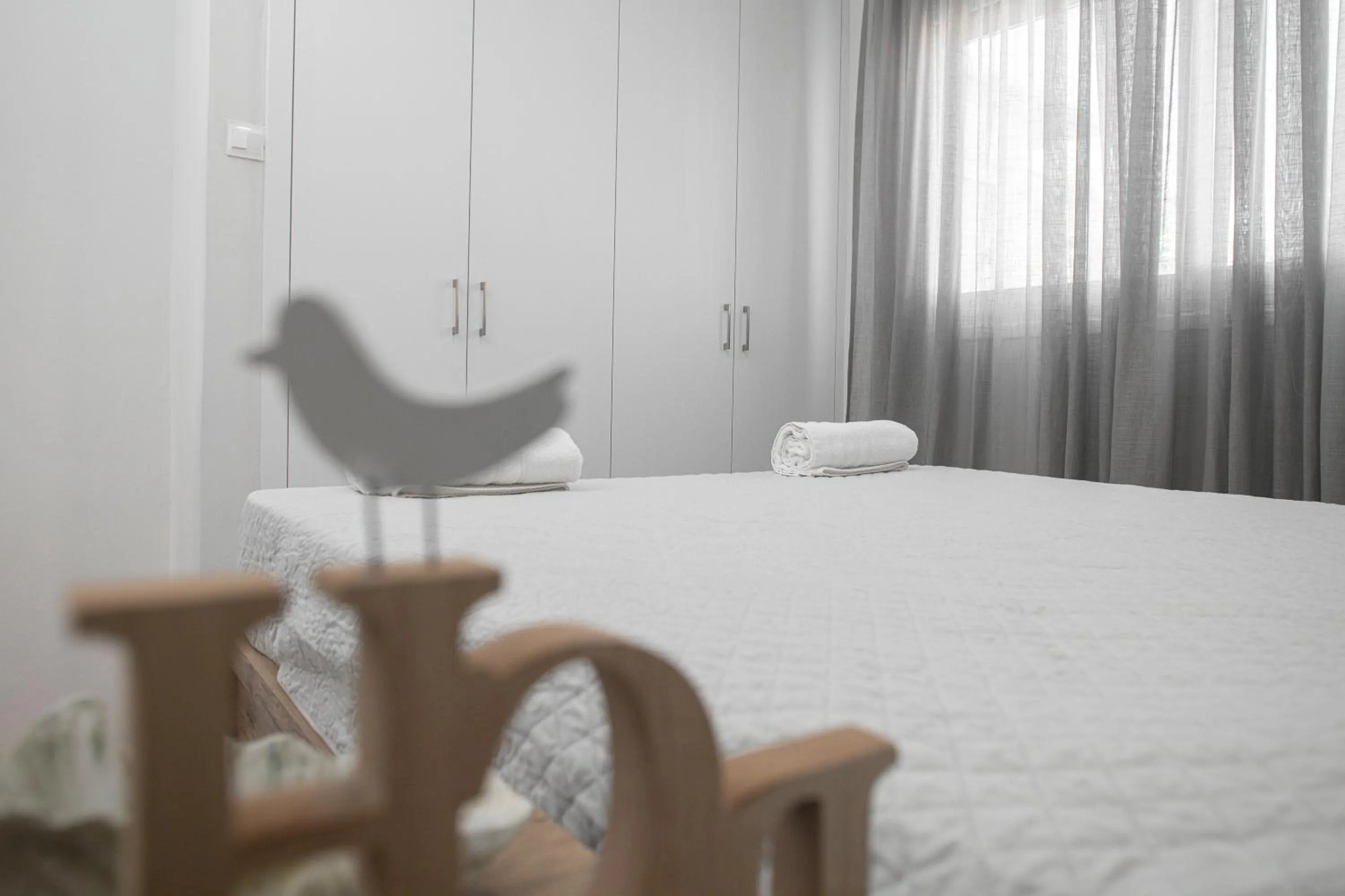 Bed in Lovely Studio by the Beach