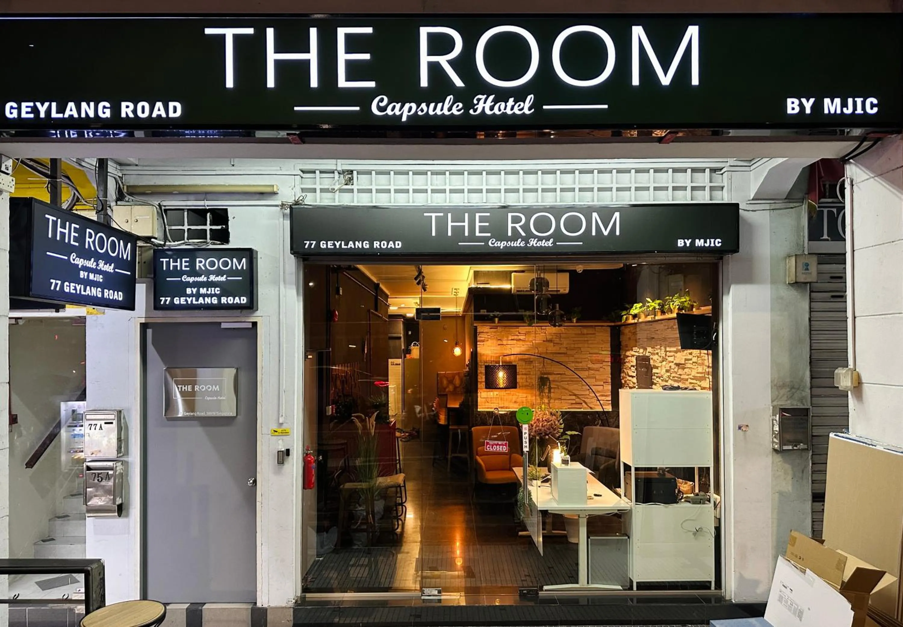 Property building in THE ROOM Capsule Hotel