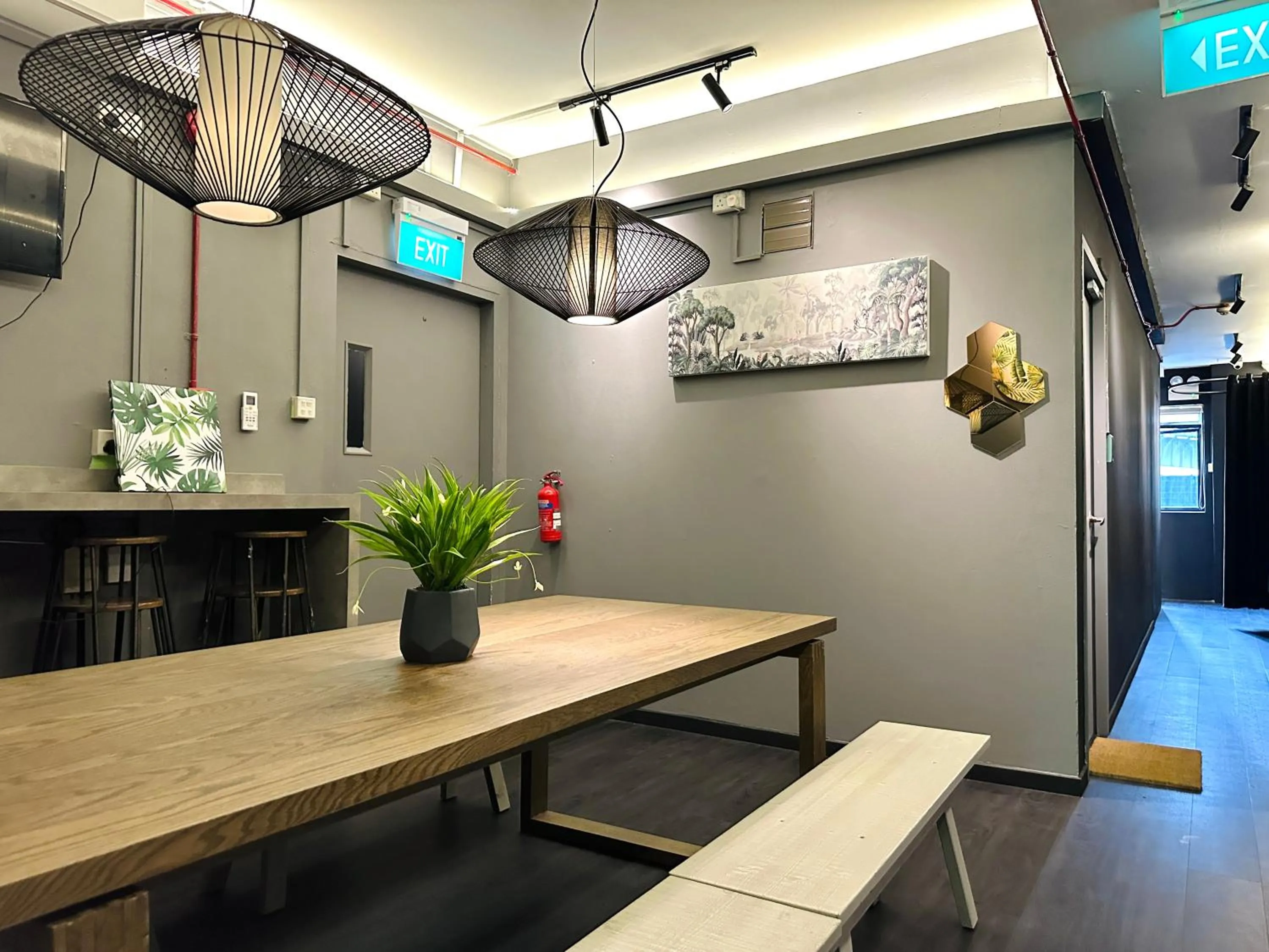 Dining area in THE ROOM Capsule Hotel