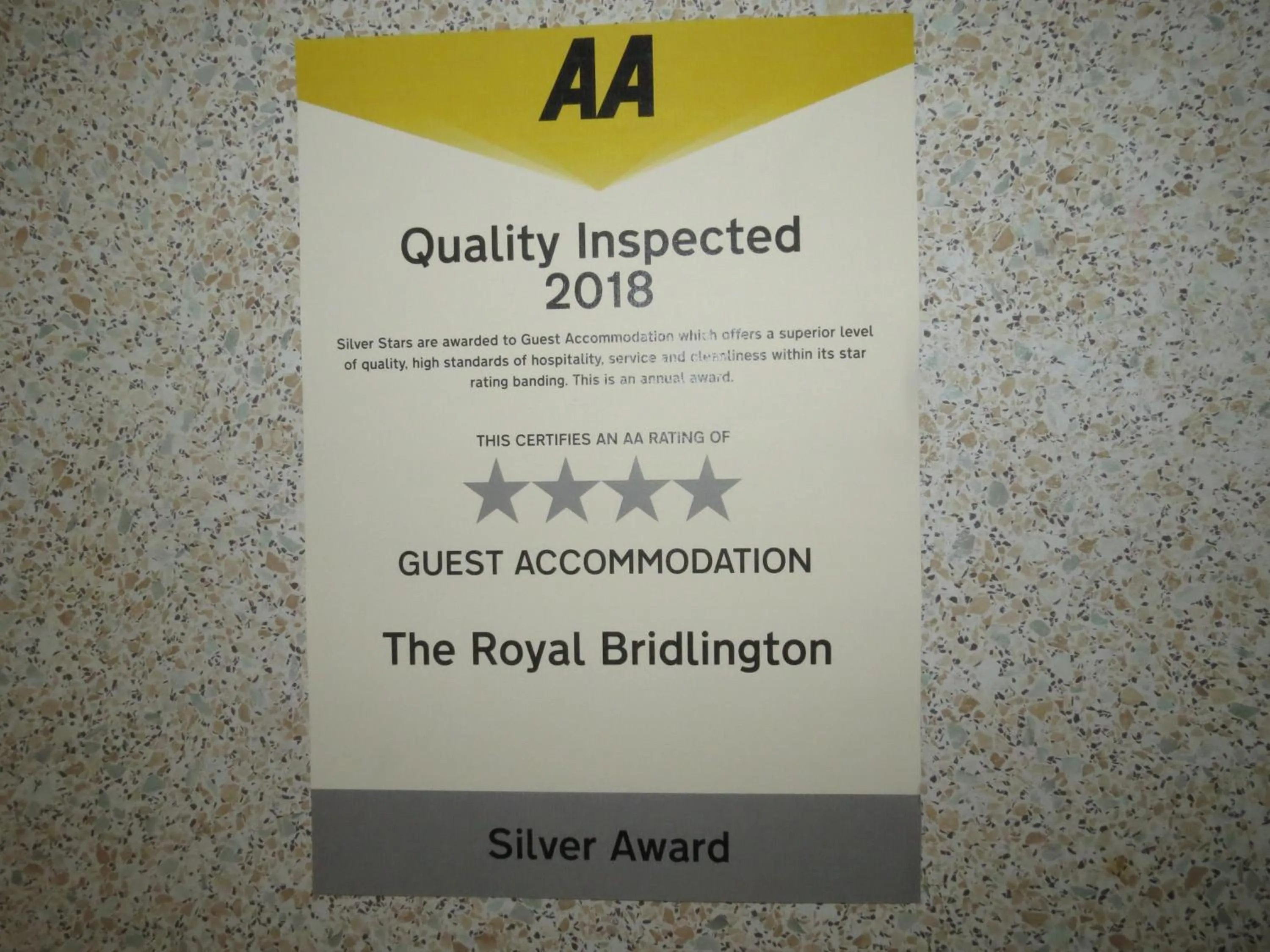 Certificate/Award in The Royal Bridlington