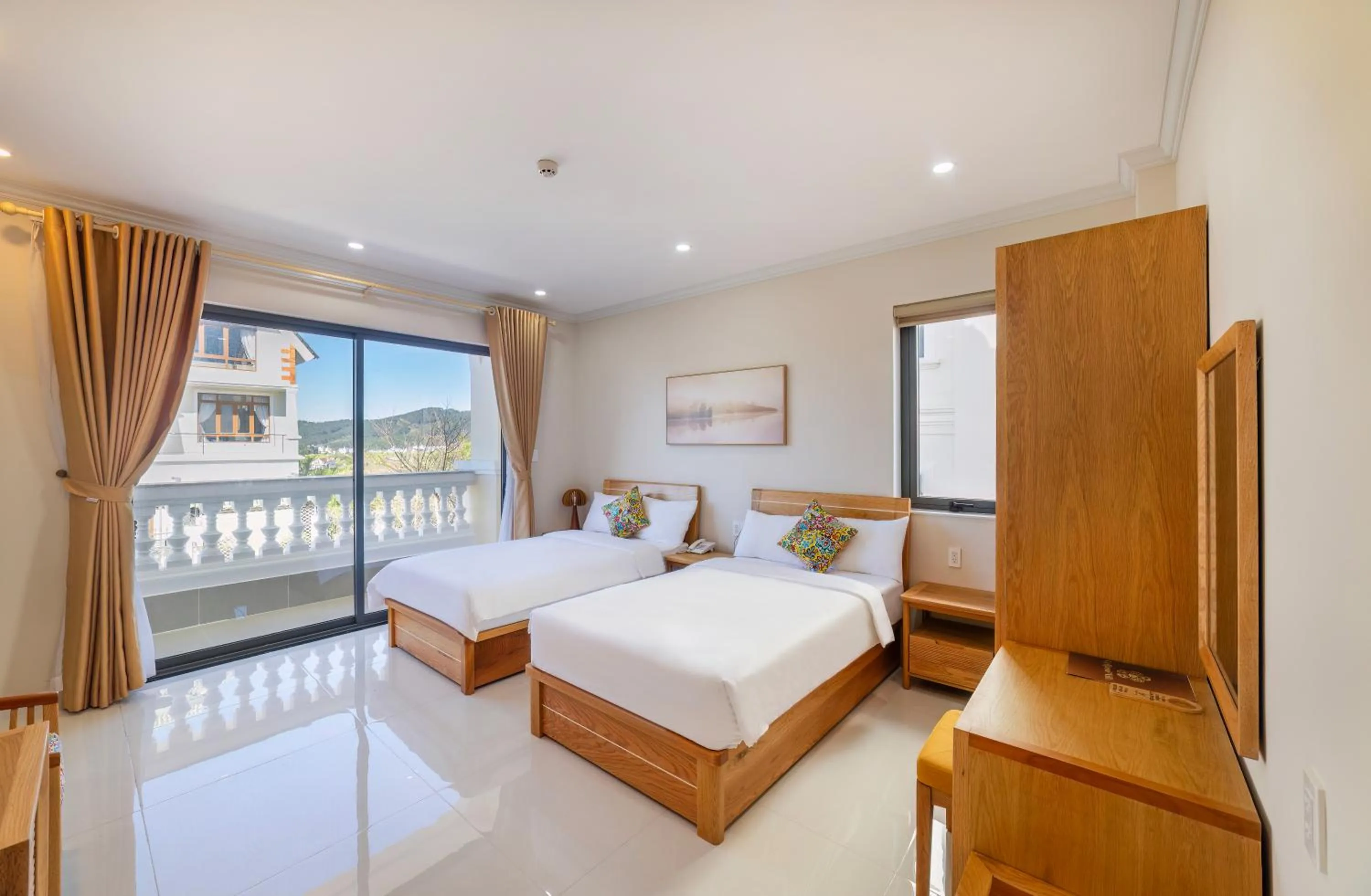 Bed in Cerasoi Boutique Villa Dalat