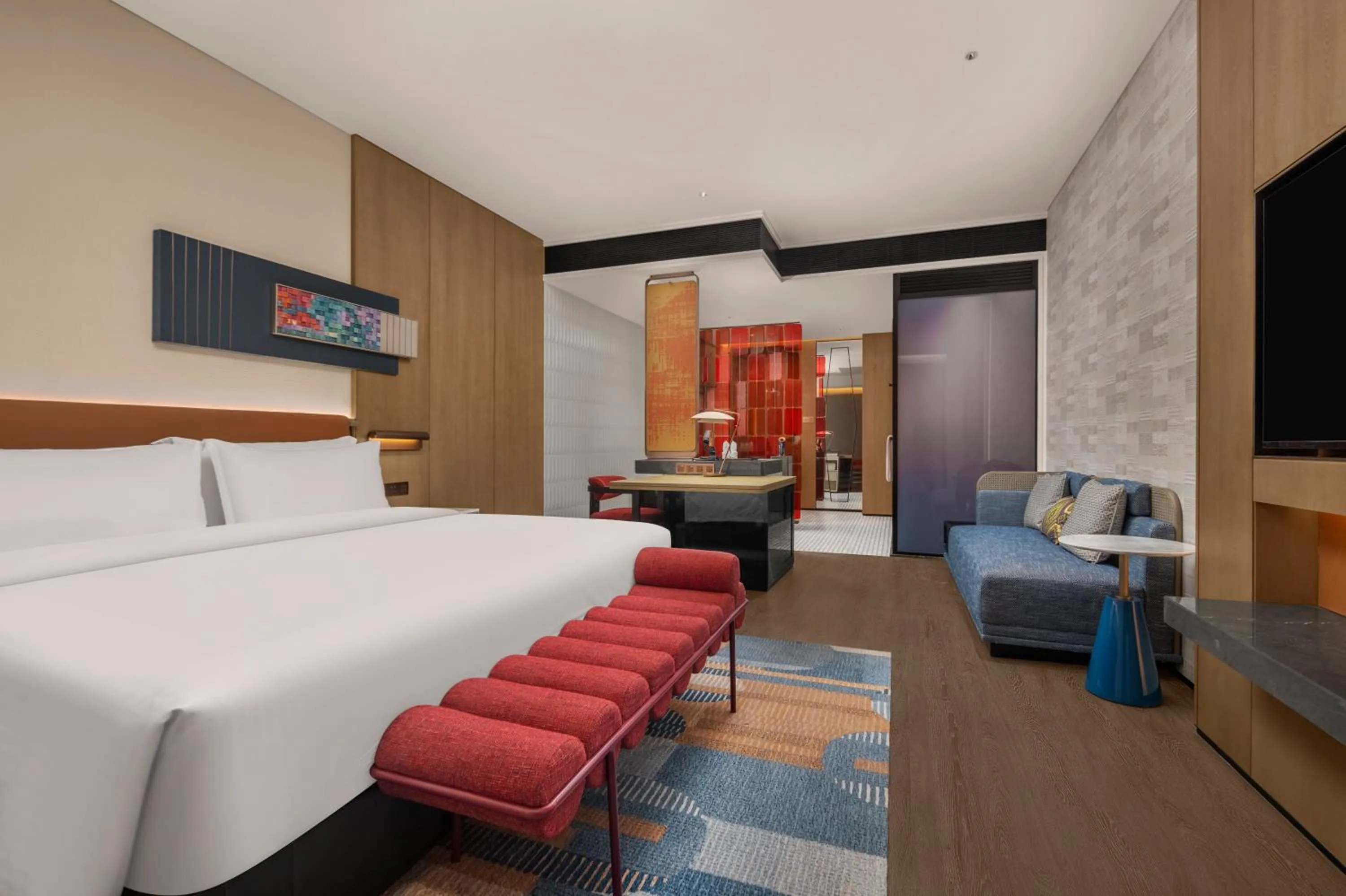 Bed in Hotel Indigo Changsha Meixi Lake