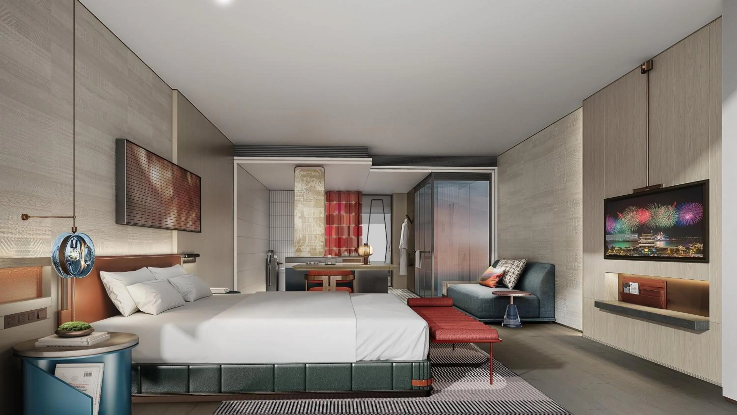 Photo of the whole room, Bed in Hotel Indigo Changsha Meixi Lake