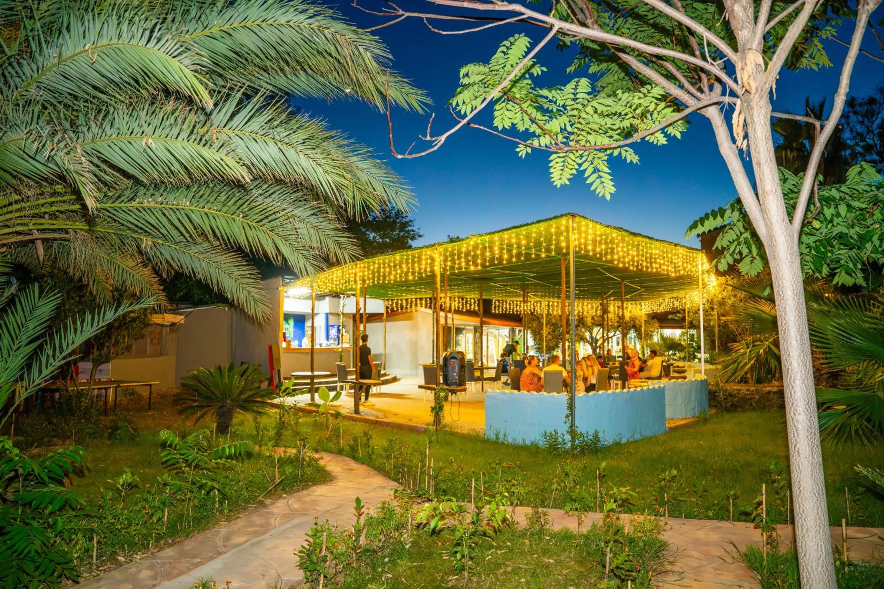 Patio in Aperion Beach Hotel Side