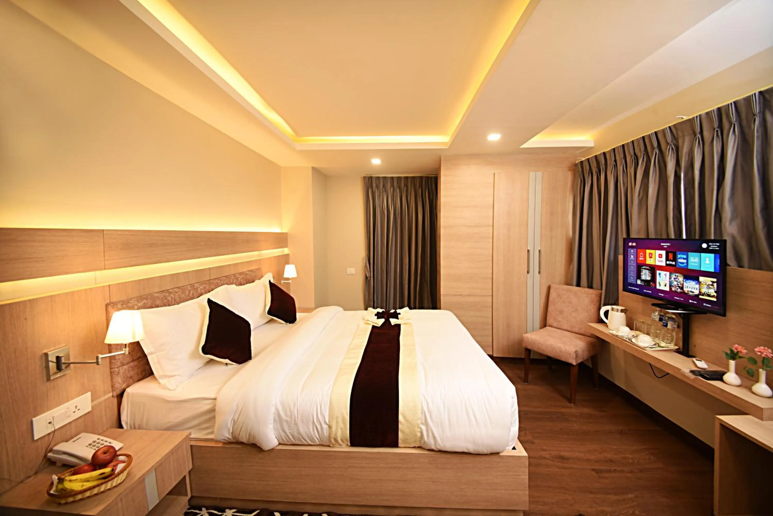 Bed in Divine Kathmandu Hotel