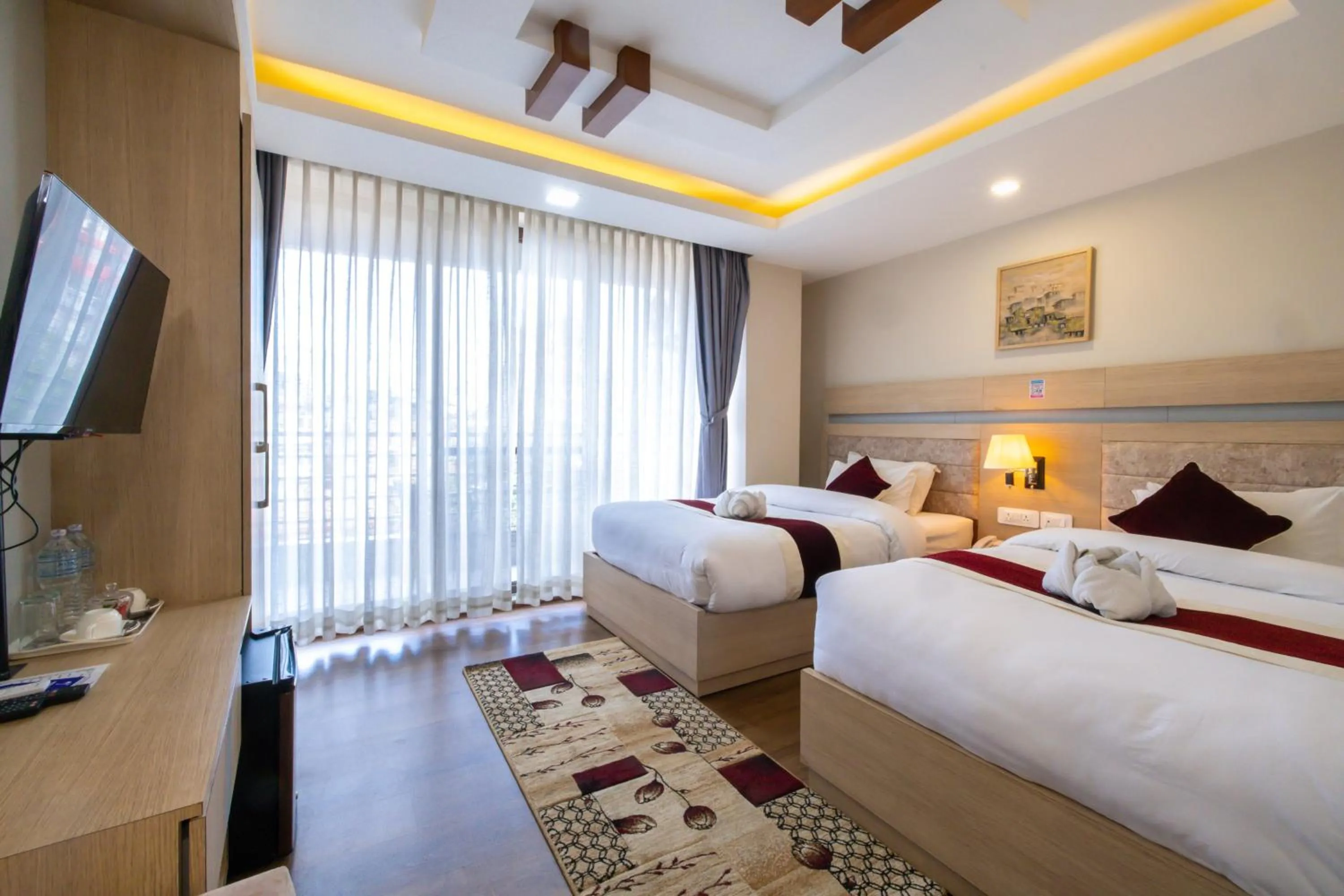 Photo of the whole room, Bed in Divine Kathmandu Hotel