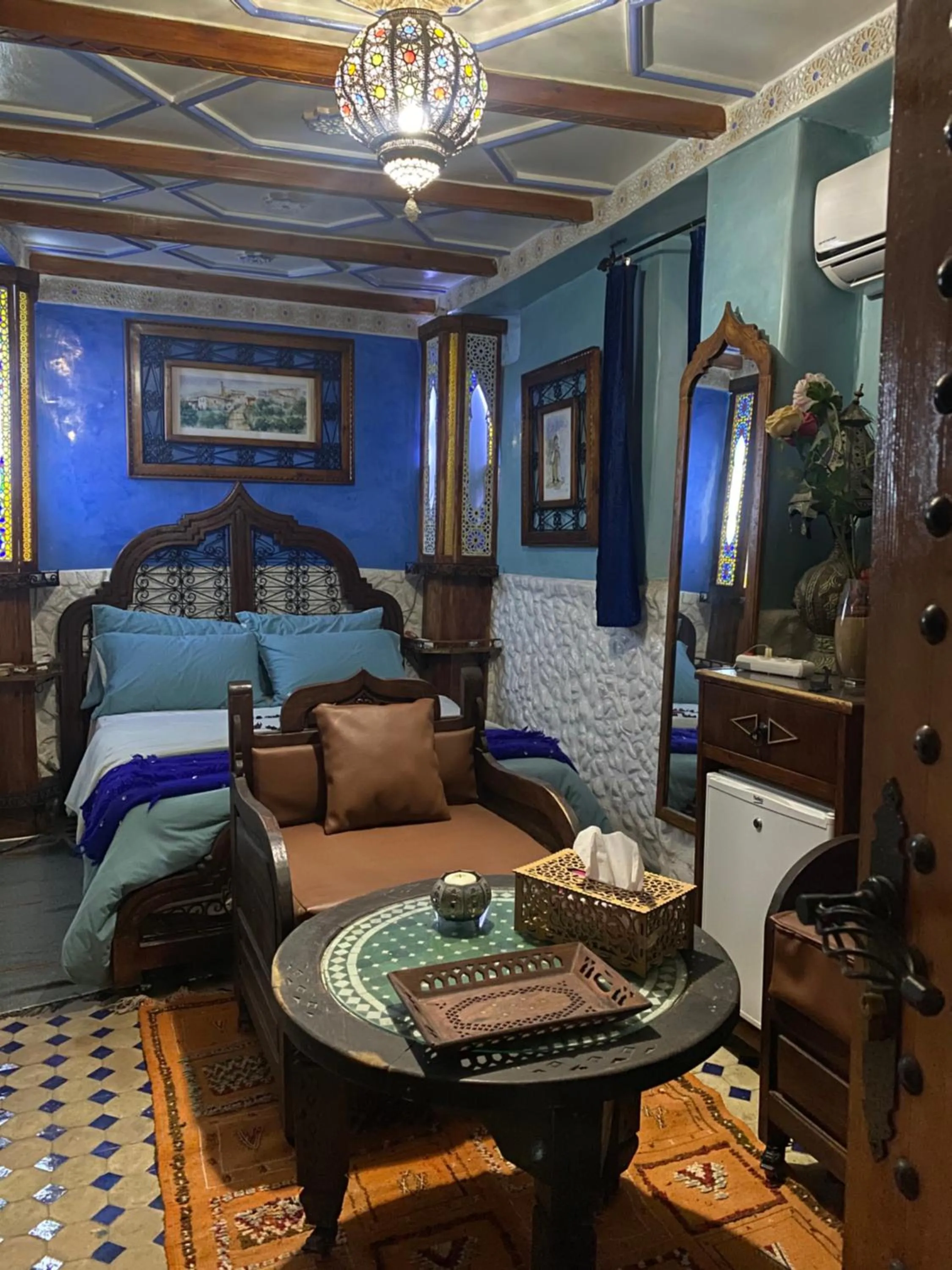 Bed in Riad Azurite