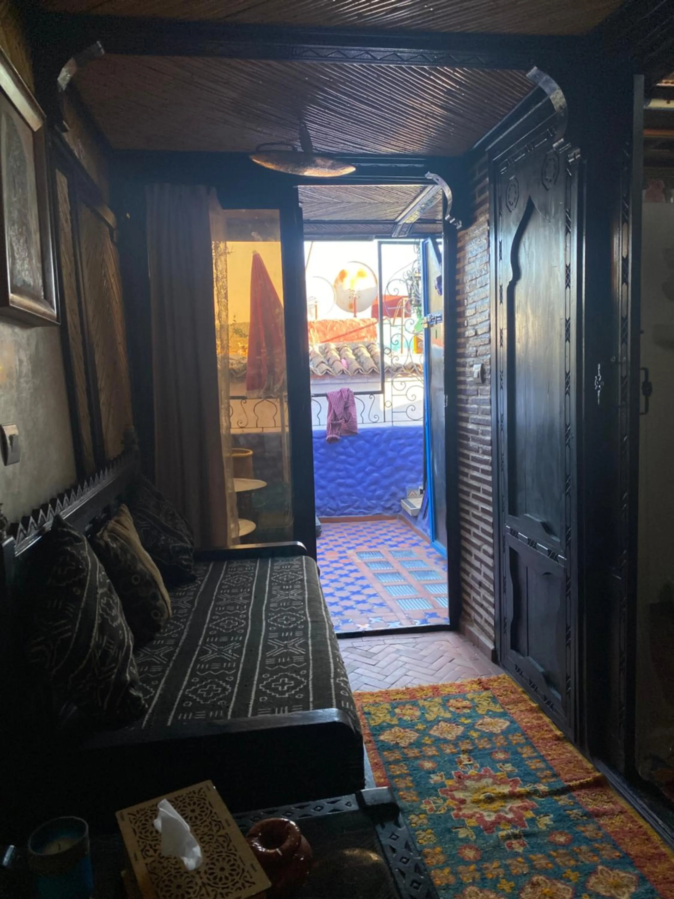 Seating area in Riad Azurite