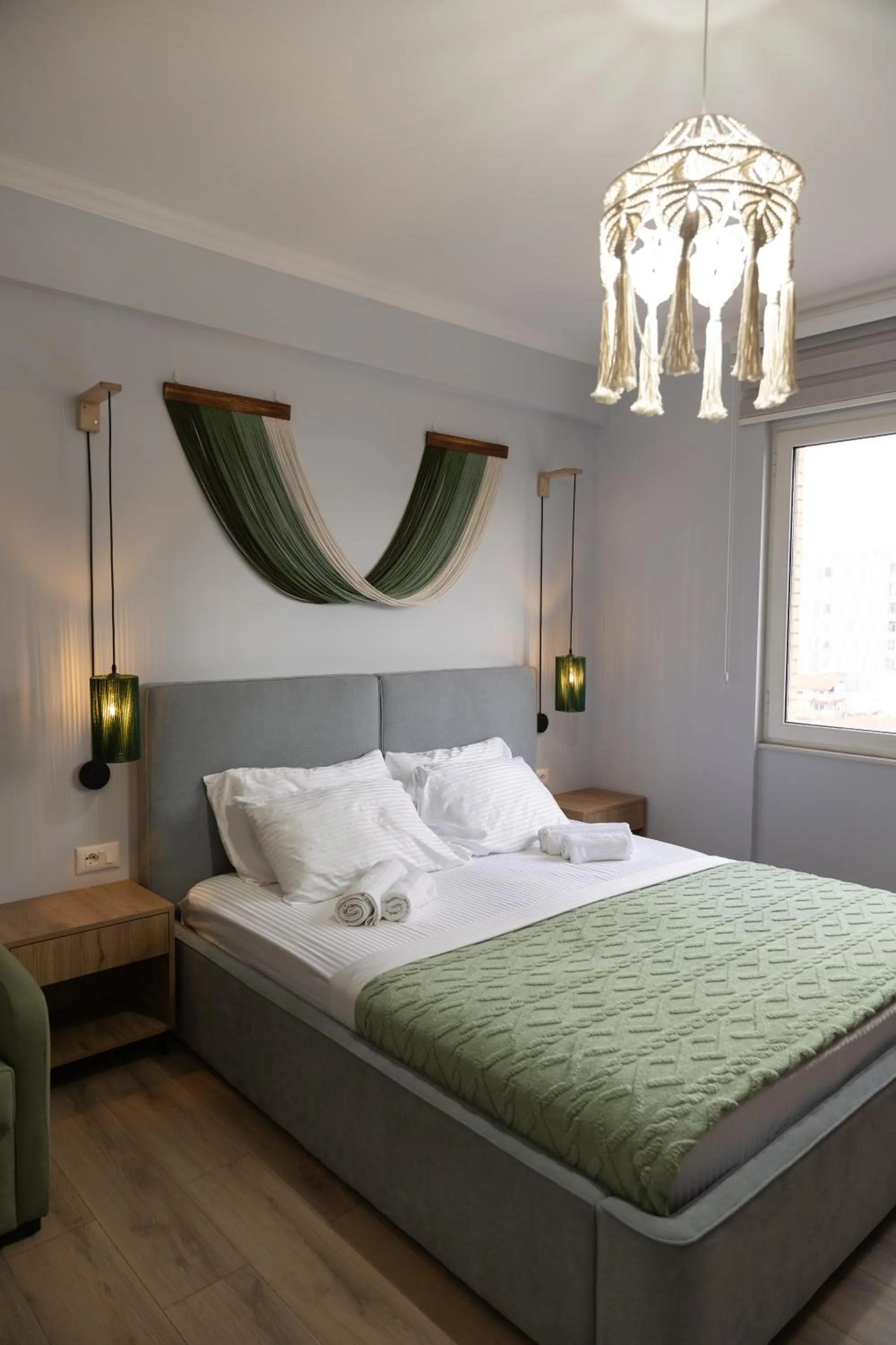 Living room, Bed in Boho Central Apartment