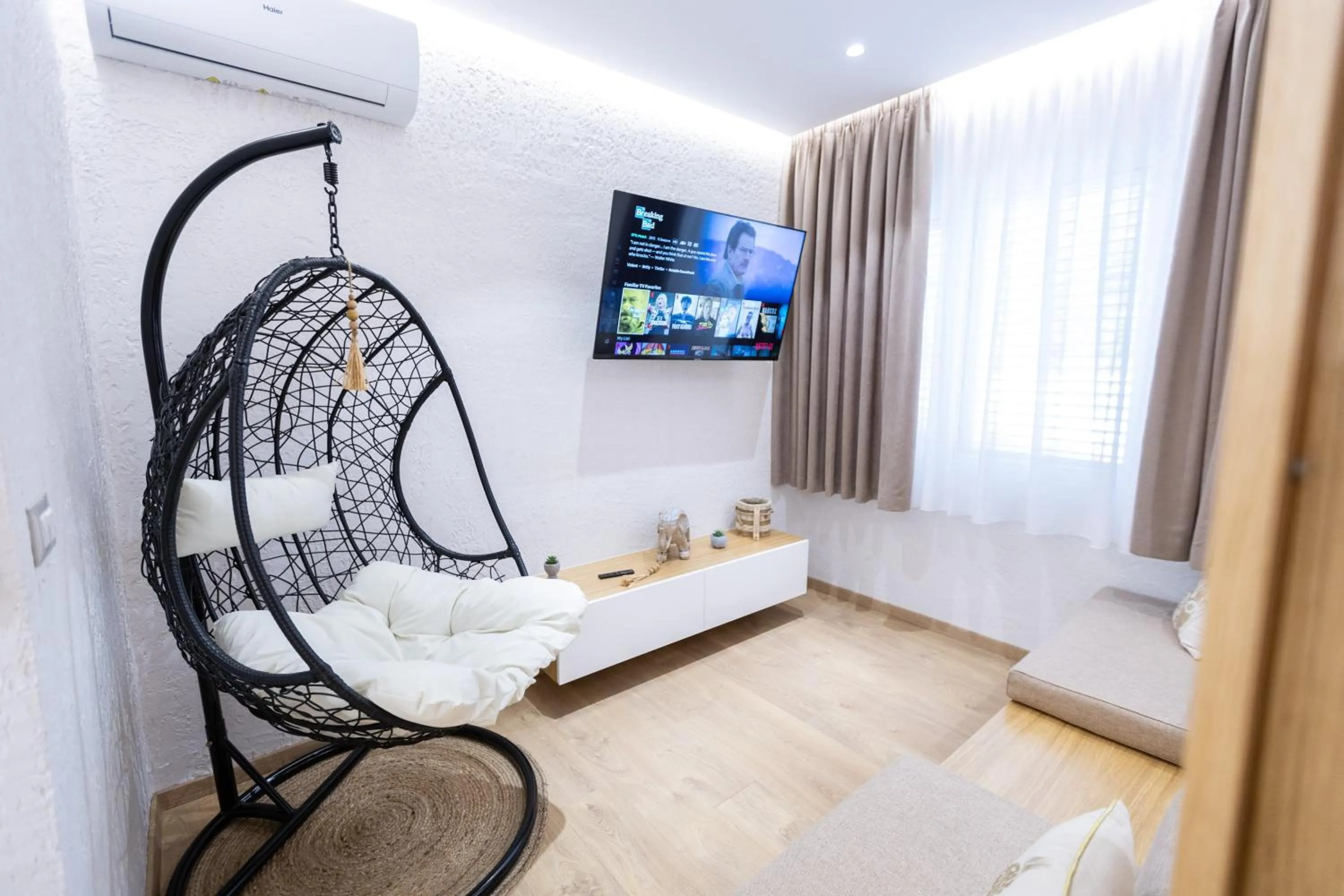 Bedroom, Bed in Boho Central Apartment