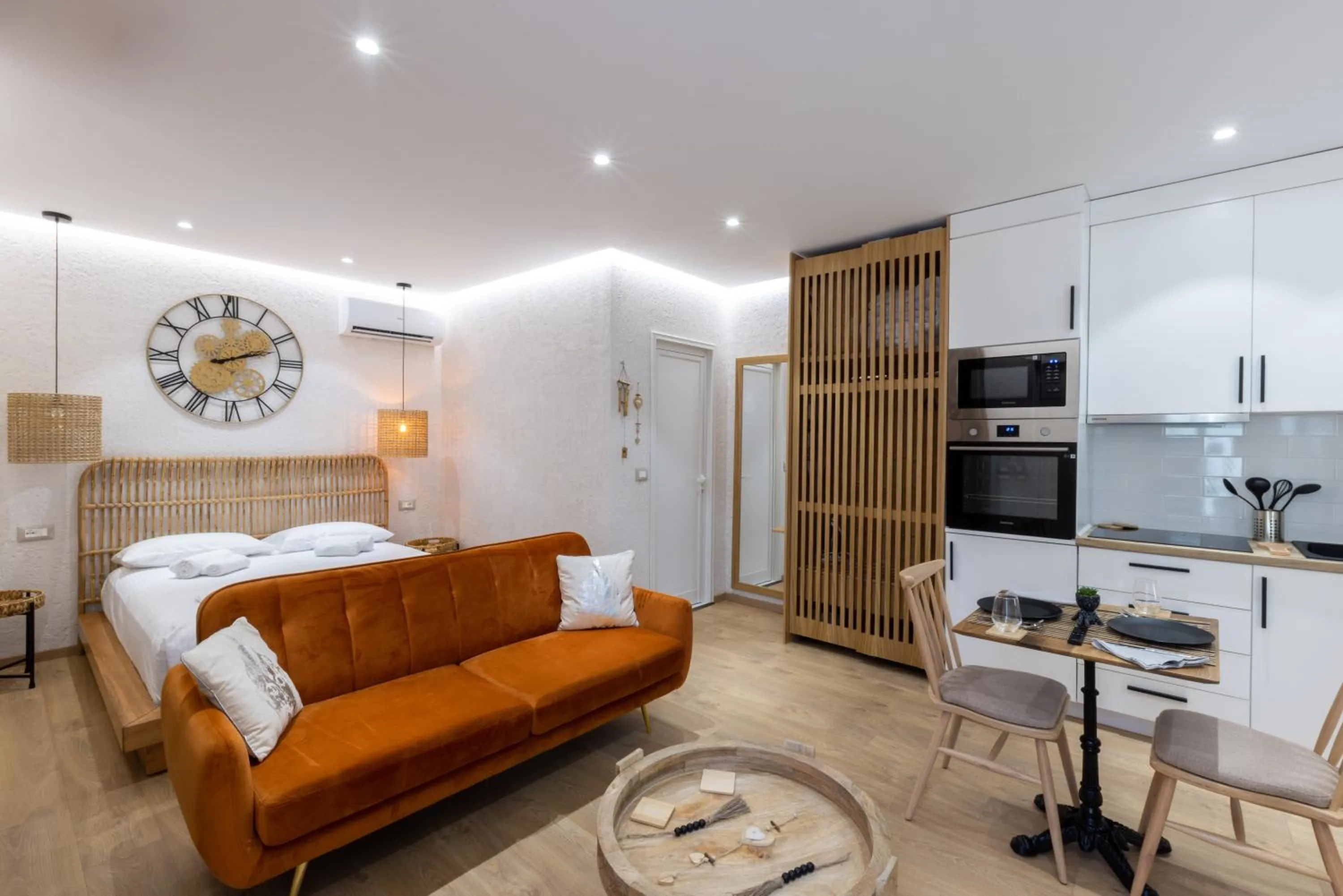 Living room, Bed in Boho Central Apartment