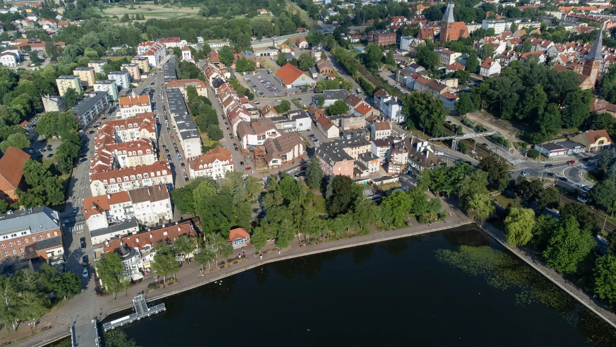 Ostróda City Center Top floor lake view & balcony apartment