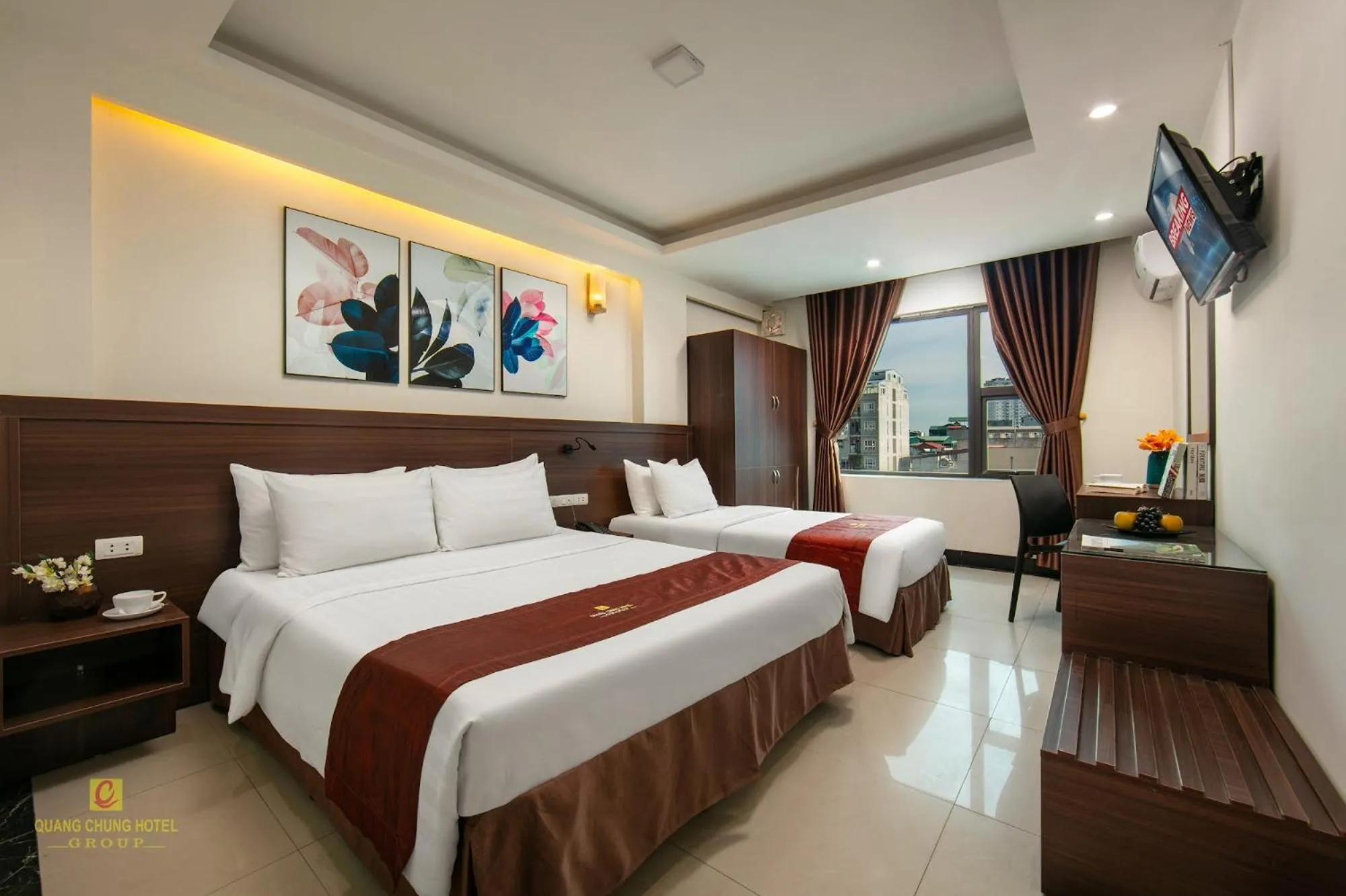 Bed in Quang Chung Hotel Le Van Thiem