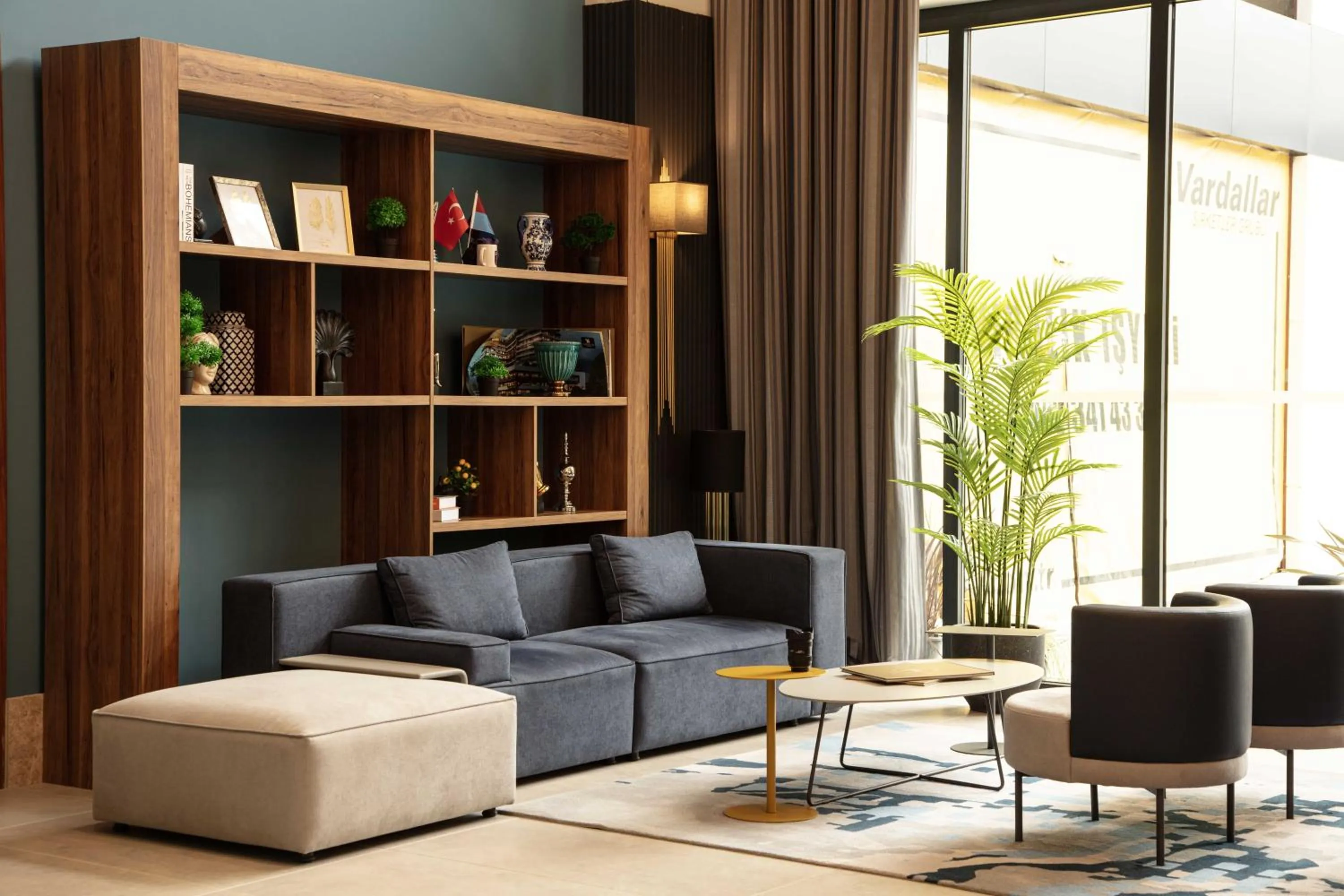 Seating area in V Center Hotel