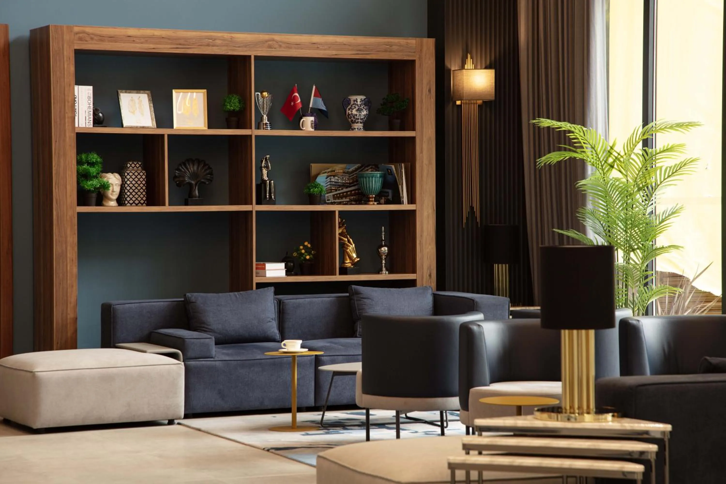 Seating area in V Center Hotel