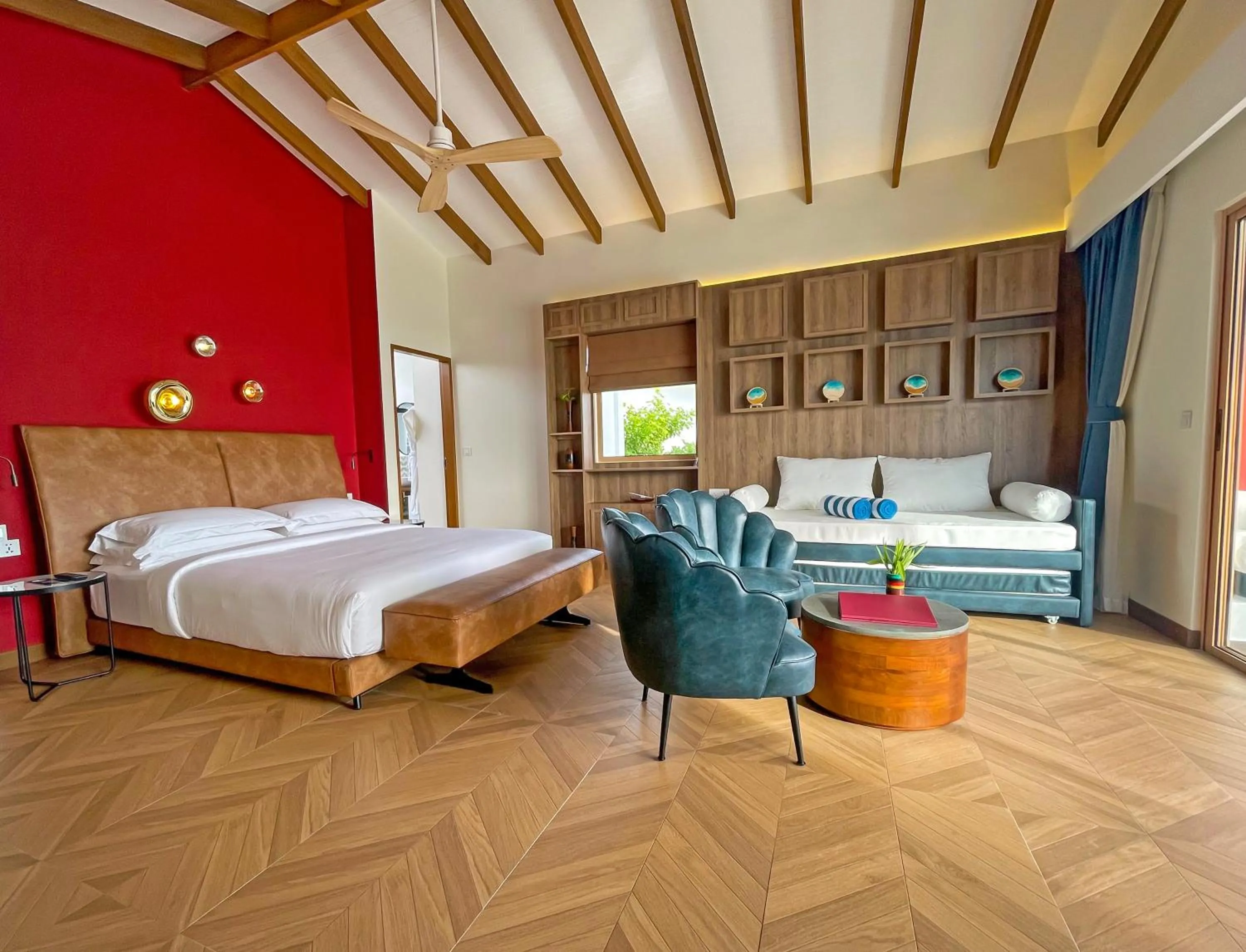 Bedroom, Bed in Joy Island Maldives All Inclusive Resort