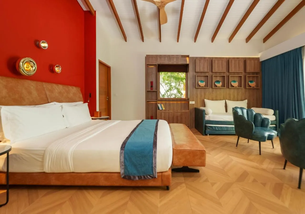 Bedroom, Bed in Joy Island Maldives All Inclusive Resort