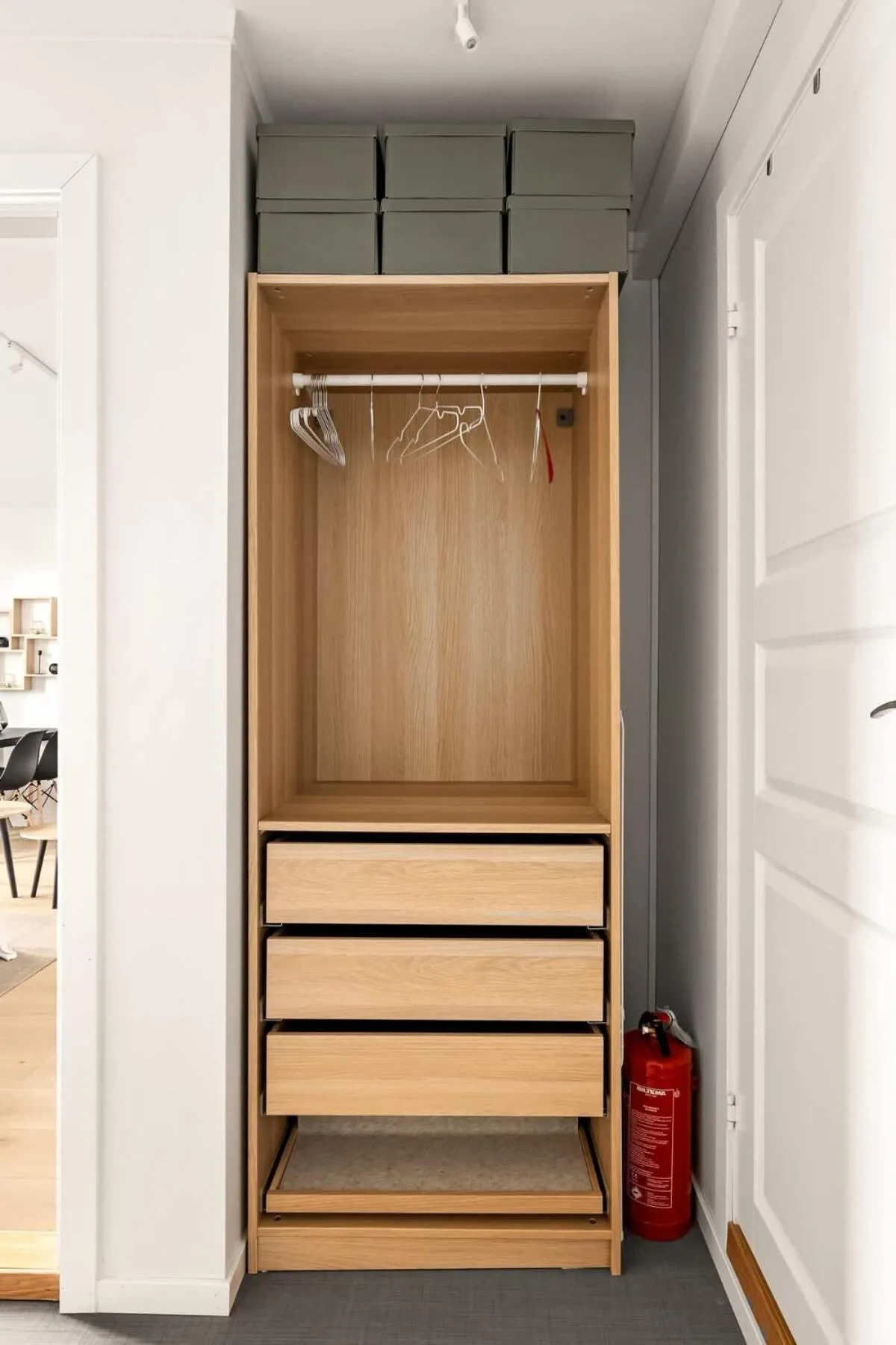 wardrobe in Dinbnb Apartments I Views & Street Parking in Sandviken
