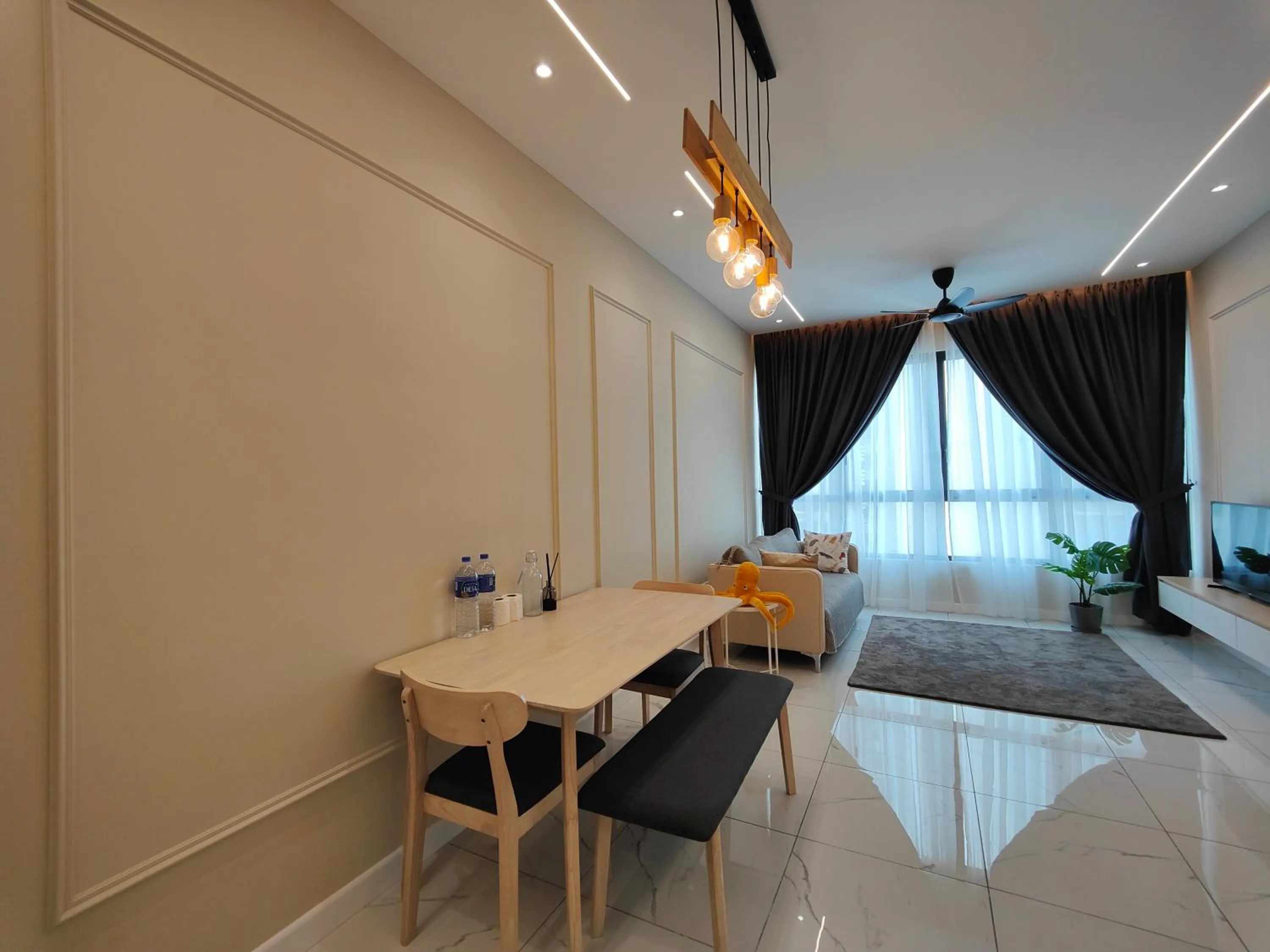 Living room, Bed in Cubic Botanical Suites Bangsar South by HomeBrickz