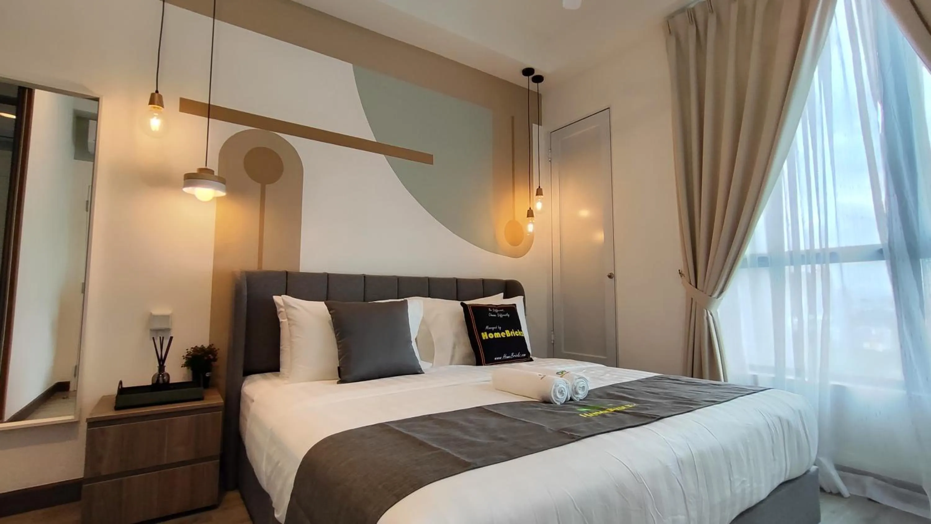 Bedroom, Bed in Cubic Botanical Suites Bangsar South by HomeBrickz