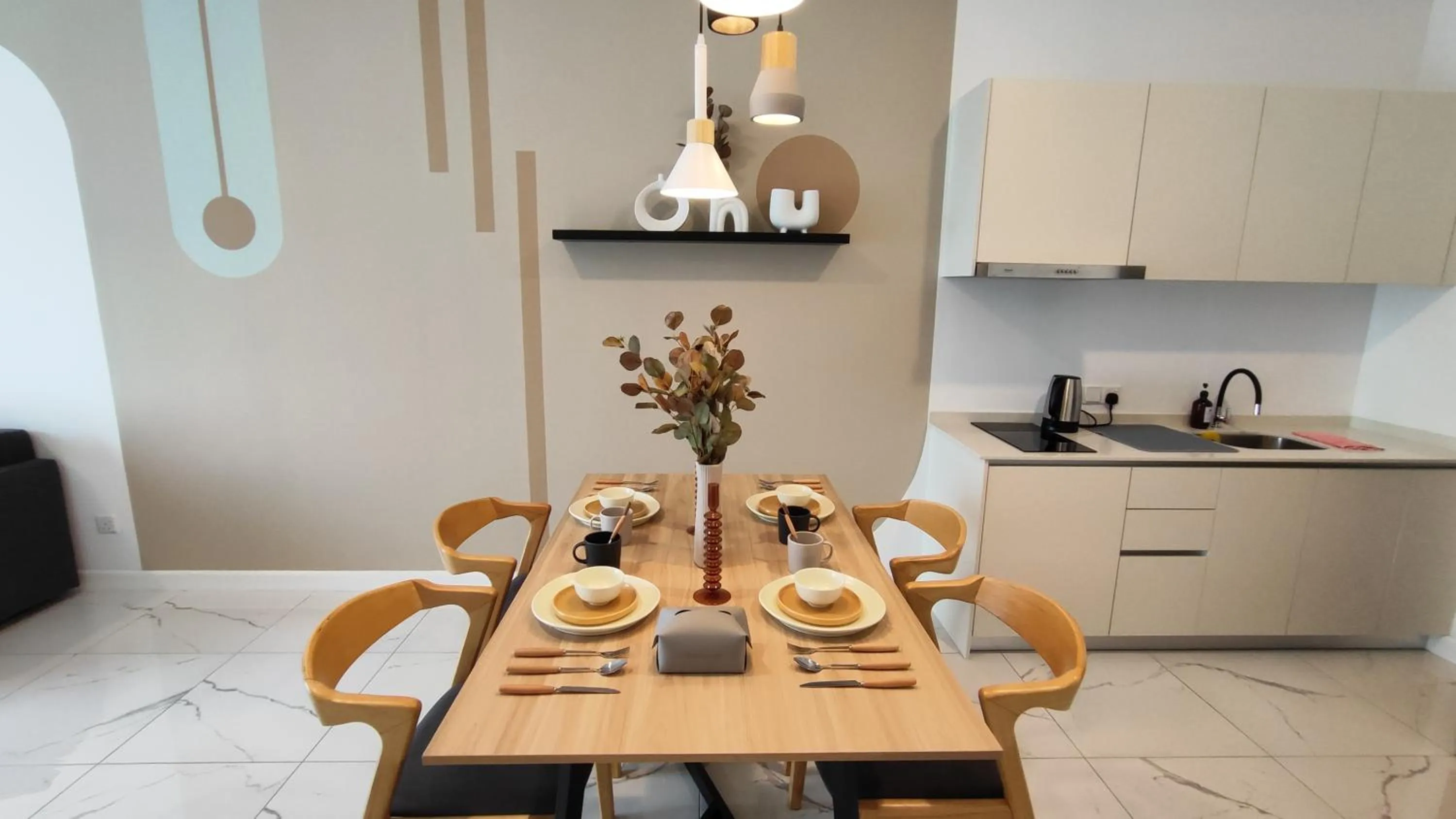 Dining area in Cubic Botanical Suites Bangsar South by HomeBrickz