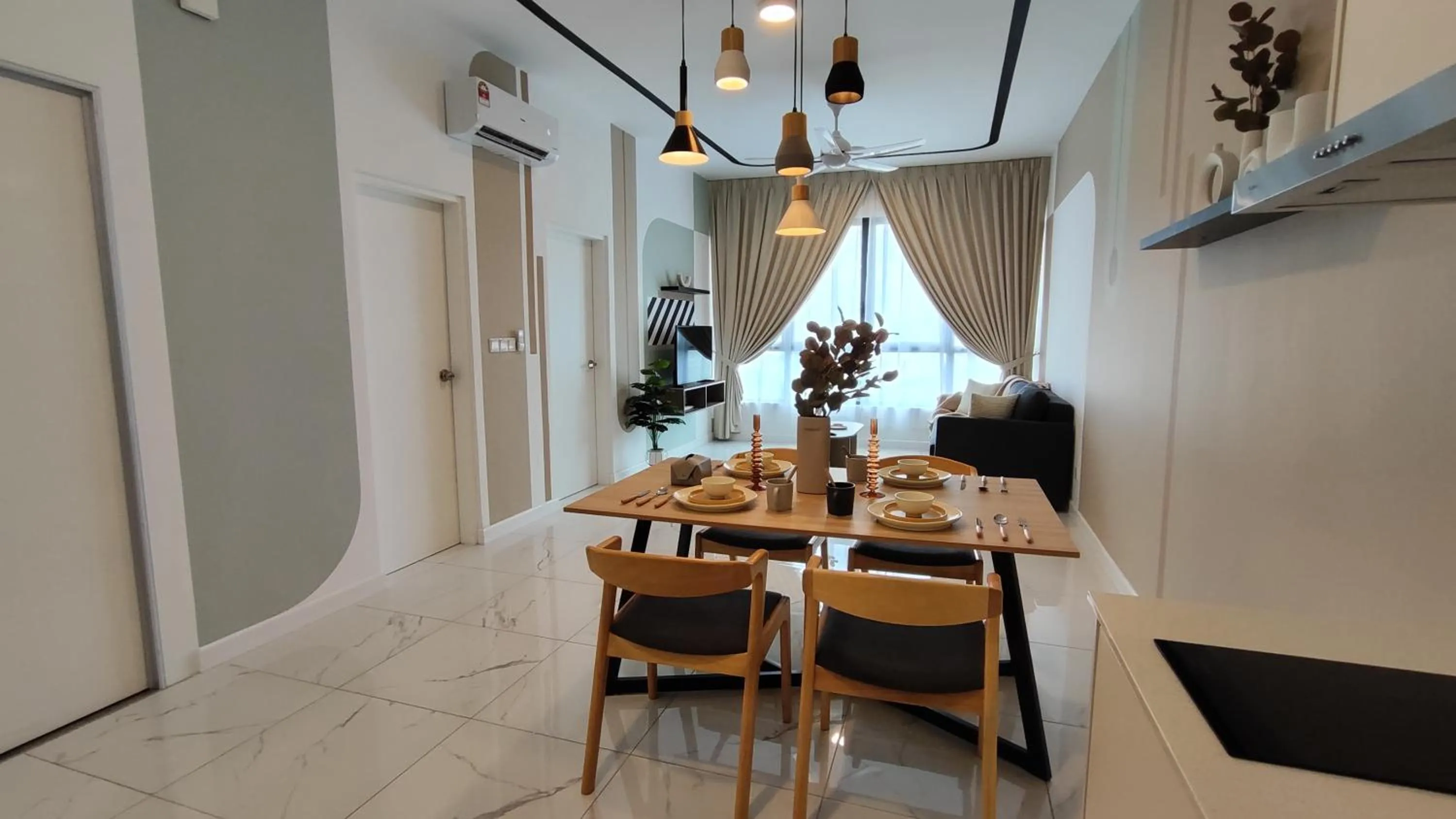 Living room in Cubic Botanical Suites Bangsar South by HomeBrickz