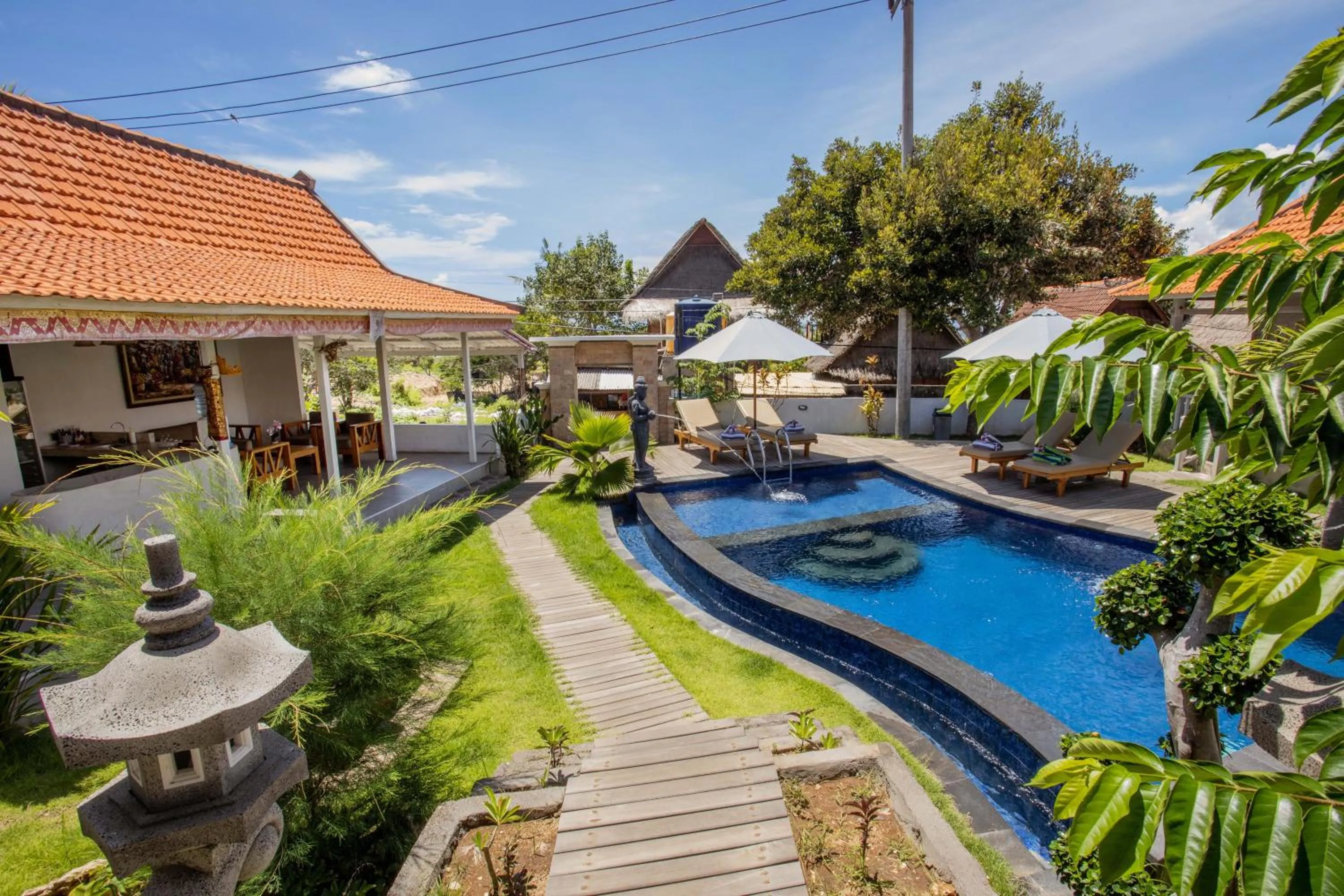 Garden view in Blue Sky Villa Ceningan