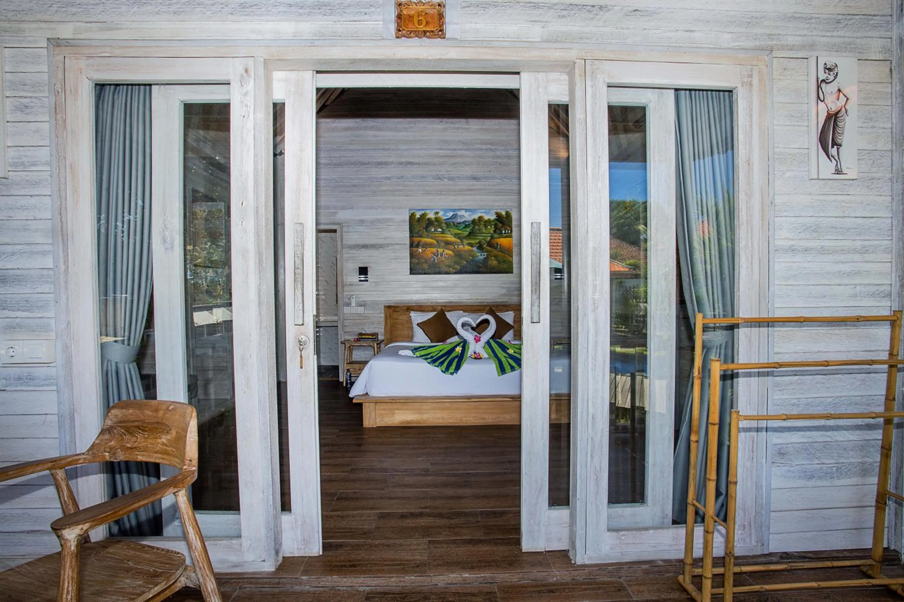 Balcony/Terrace, Bed in Blue Sky Villa Ceningan