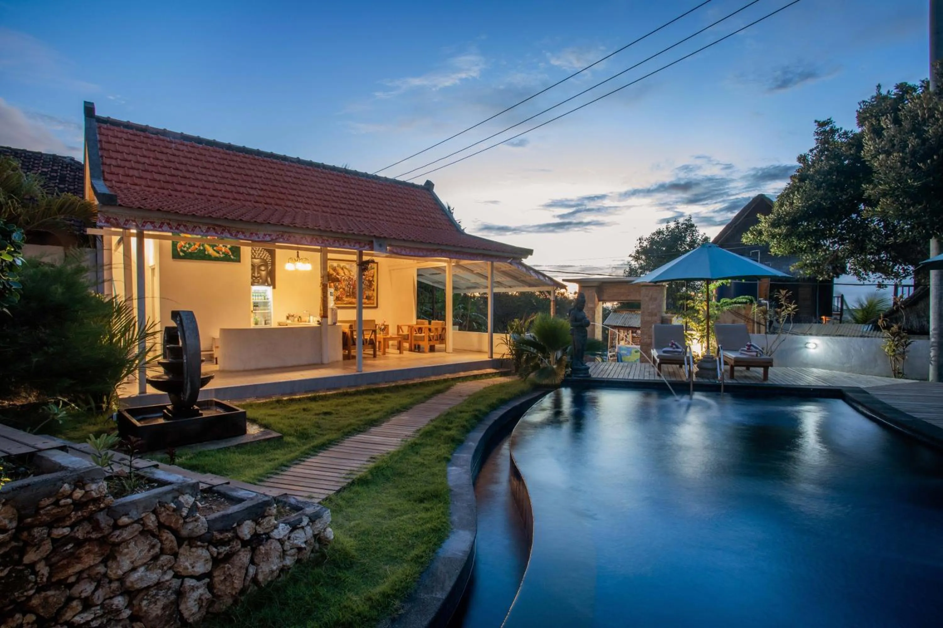Pool view in Blue Sky Villa Ceningan