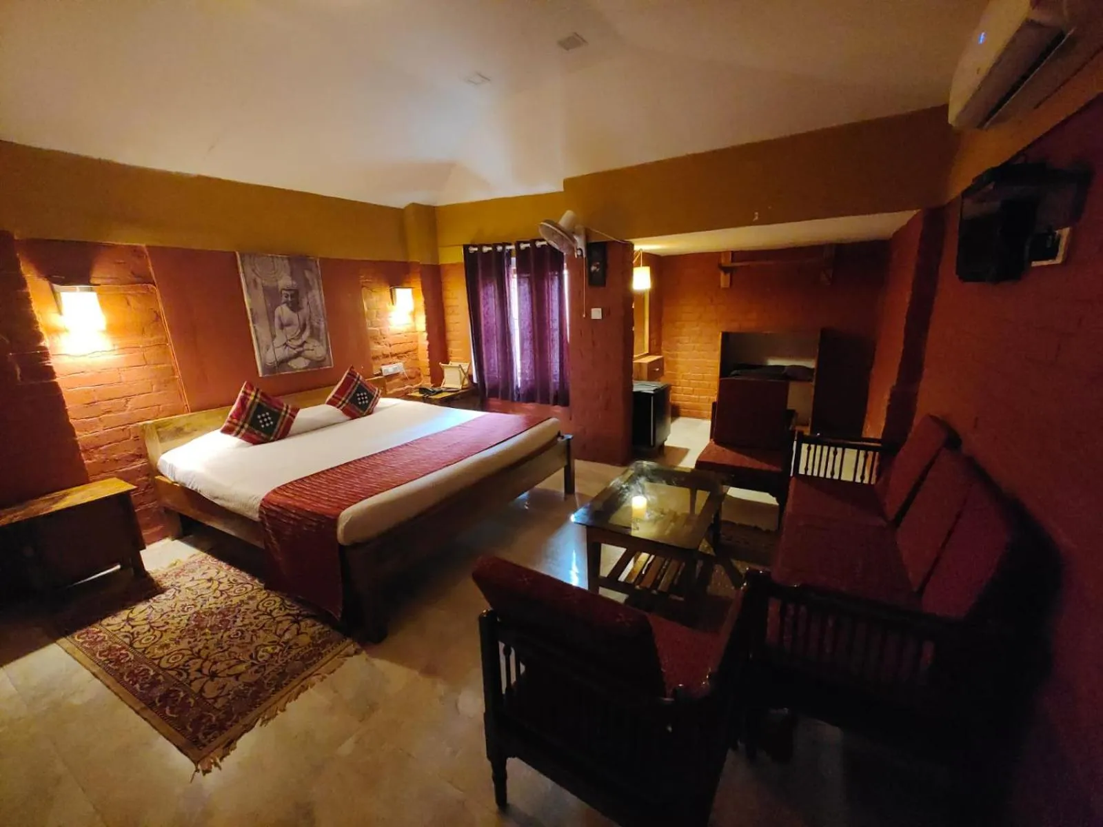 Photo of the whole room, Bed in Wild Dunes Konark
