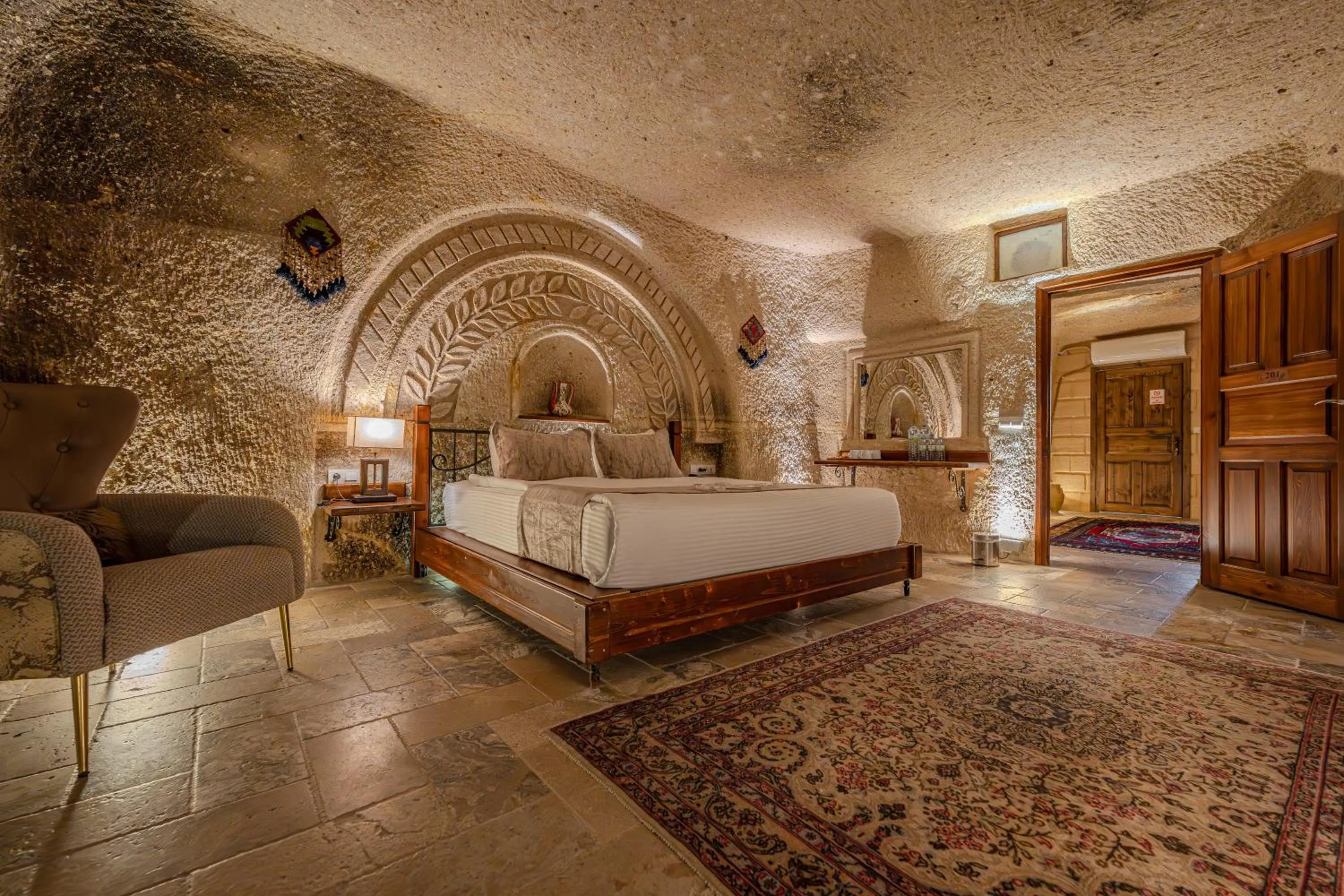 Bed in Osmanbey Cave House