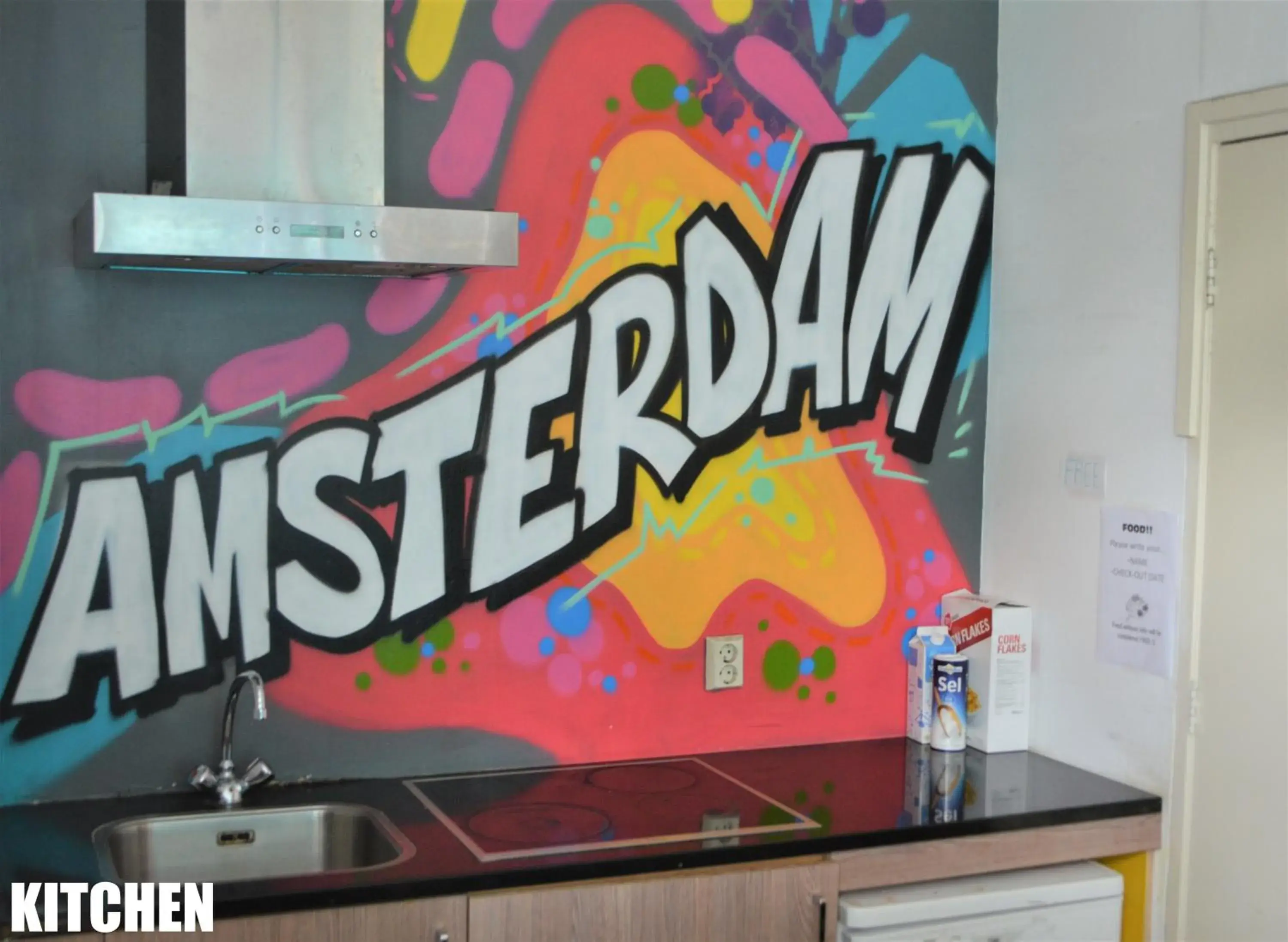 Communal kitchen in Princess Hostel Leidse Square Amsterdam Communal kitchen in Princess Hostel Leidse Square Amsterdam