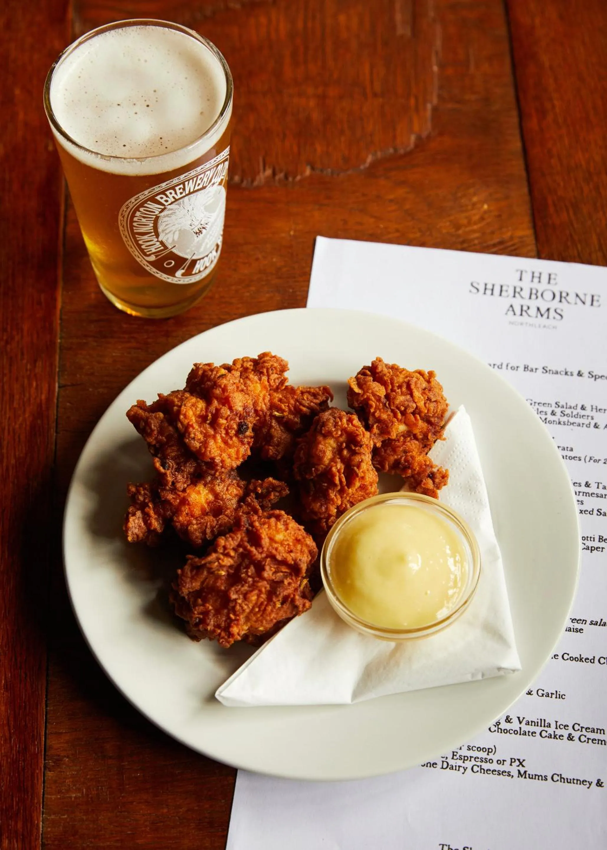 Food and drinks in The Sherborne Arms