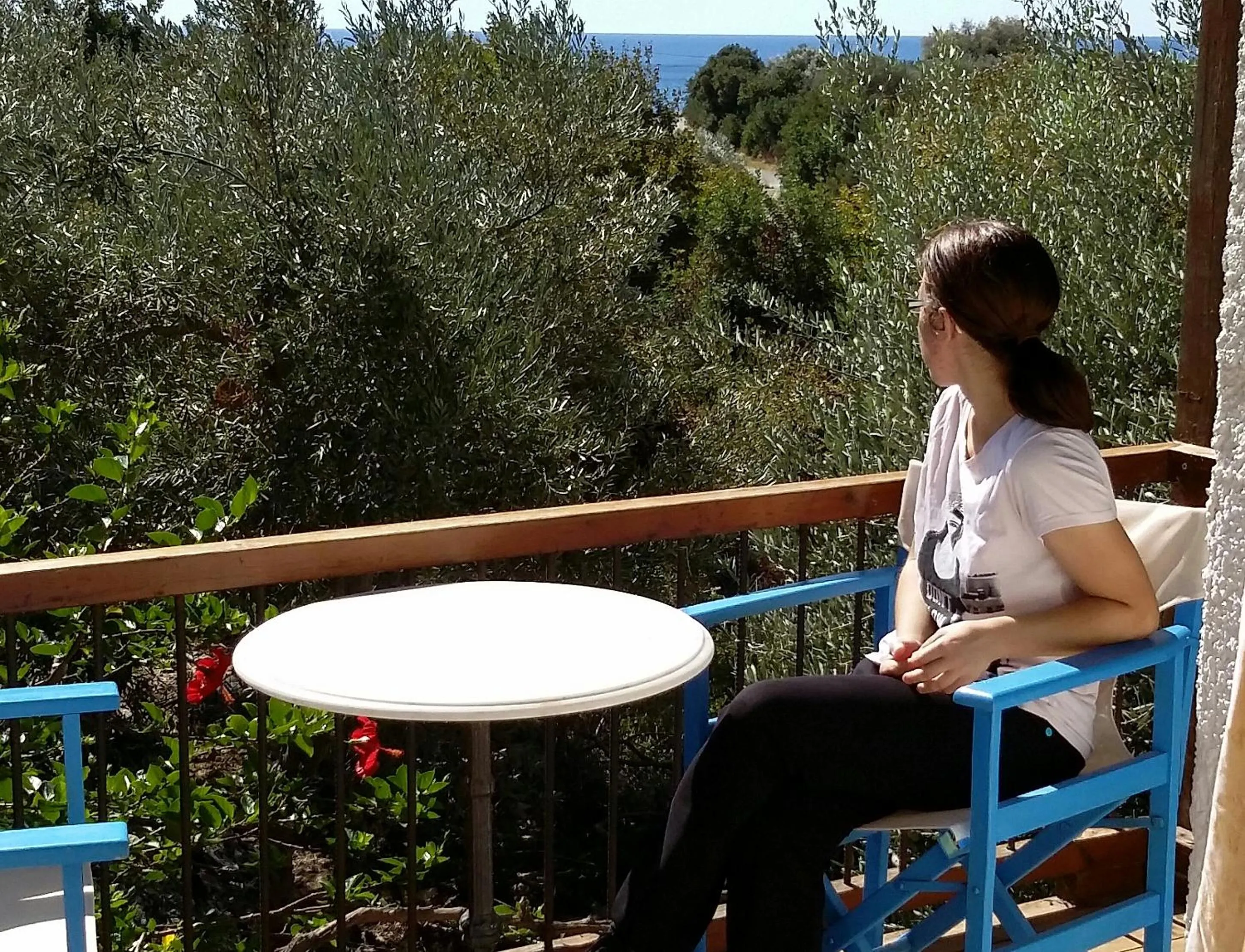 Balcony/Terrace in Olive tree Cottages