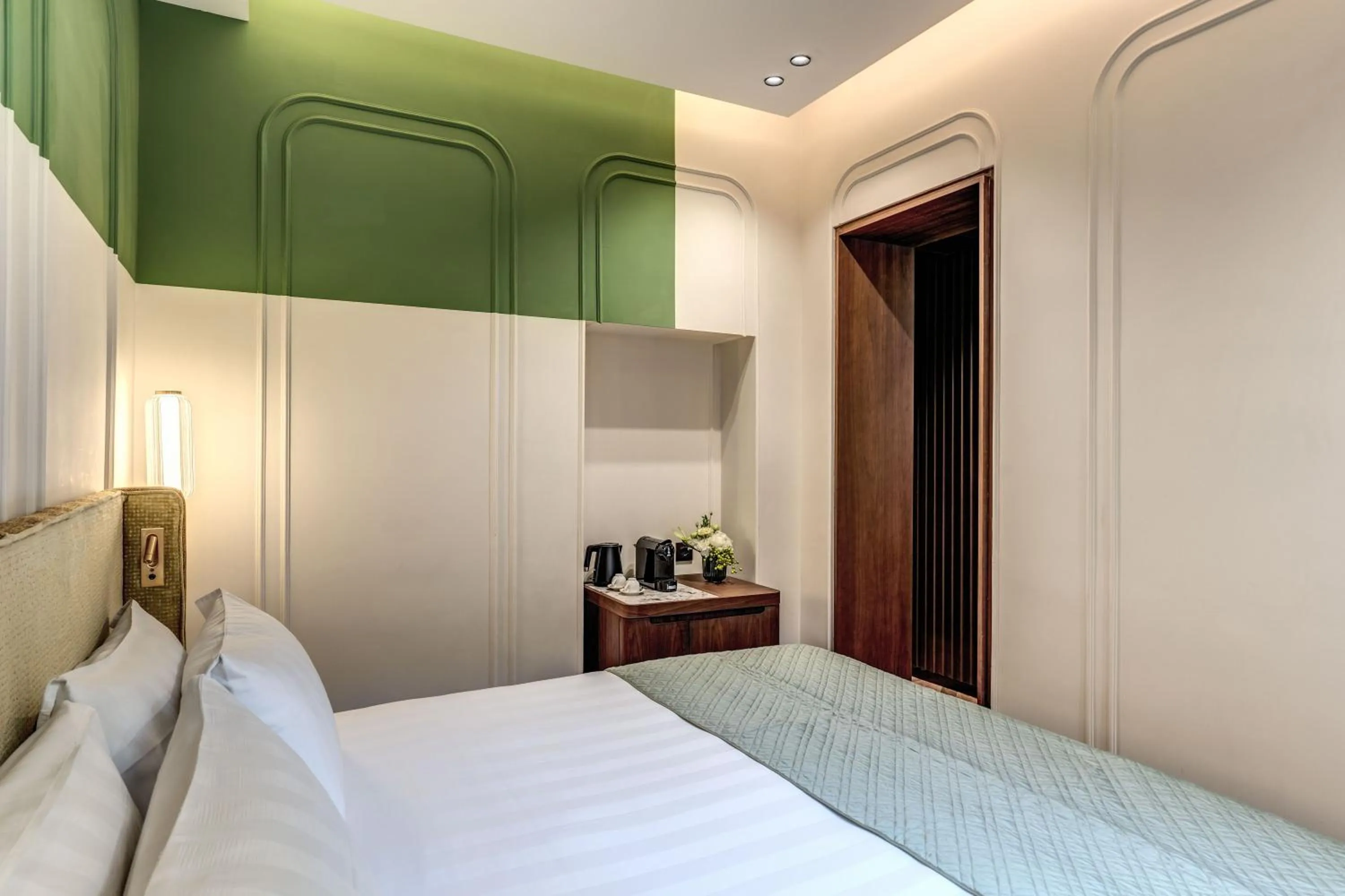 Bedroom, Bed in THE STEPS Hotel - by Eitch Collection