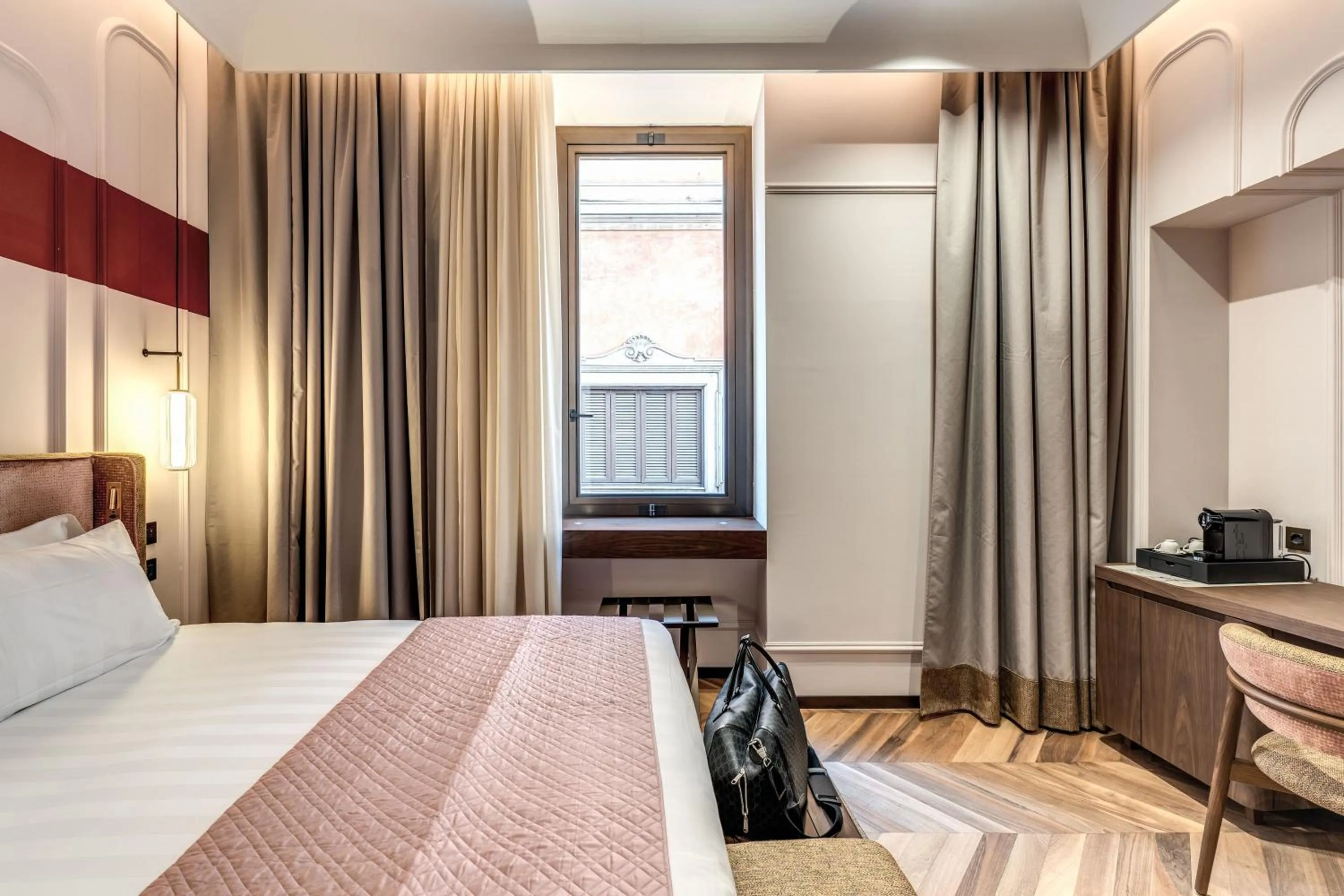 Bedroom, Bed in THE STEPS Hotel - by Eitch Collection